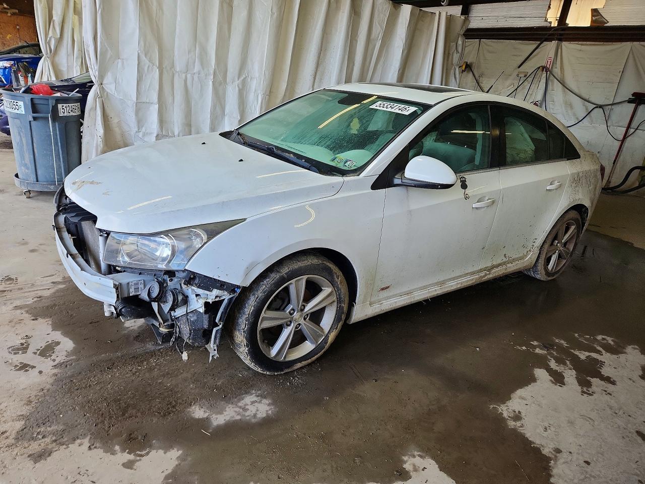 2014 Chevrolet Cruze Lt White vin: 1G1PE5SB5E7412448