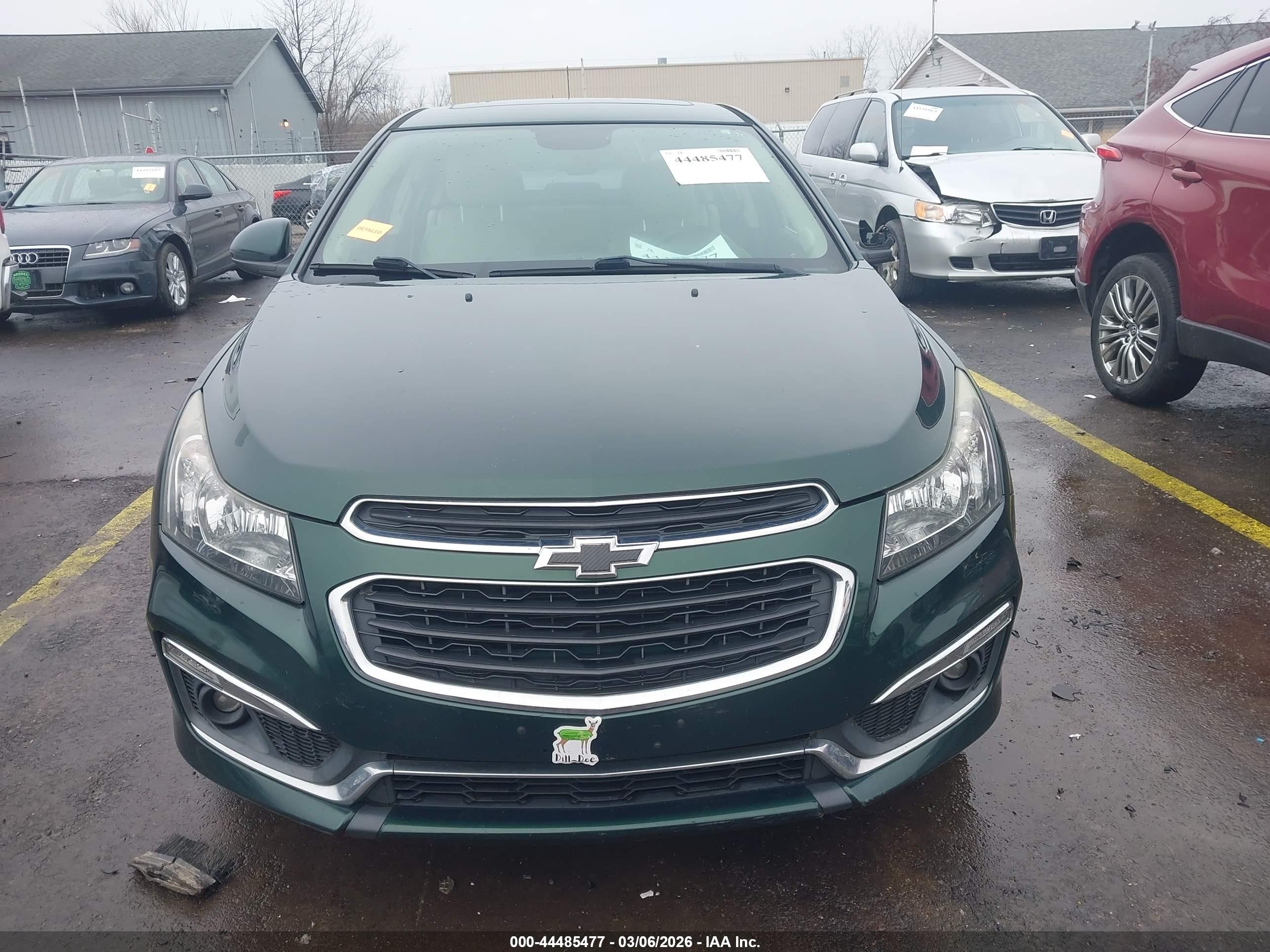 2015 Chevrolet Cruze 2lt Auto Green vin: 1G1PE5SB5F7270281