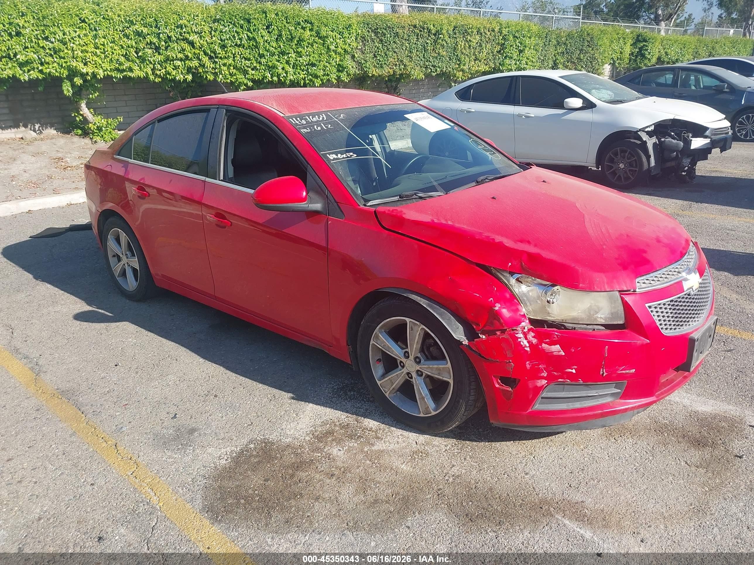 2014 Chevrolet Cruze 2lt Auto Red vin: 1G1PE5SB6E7156904