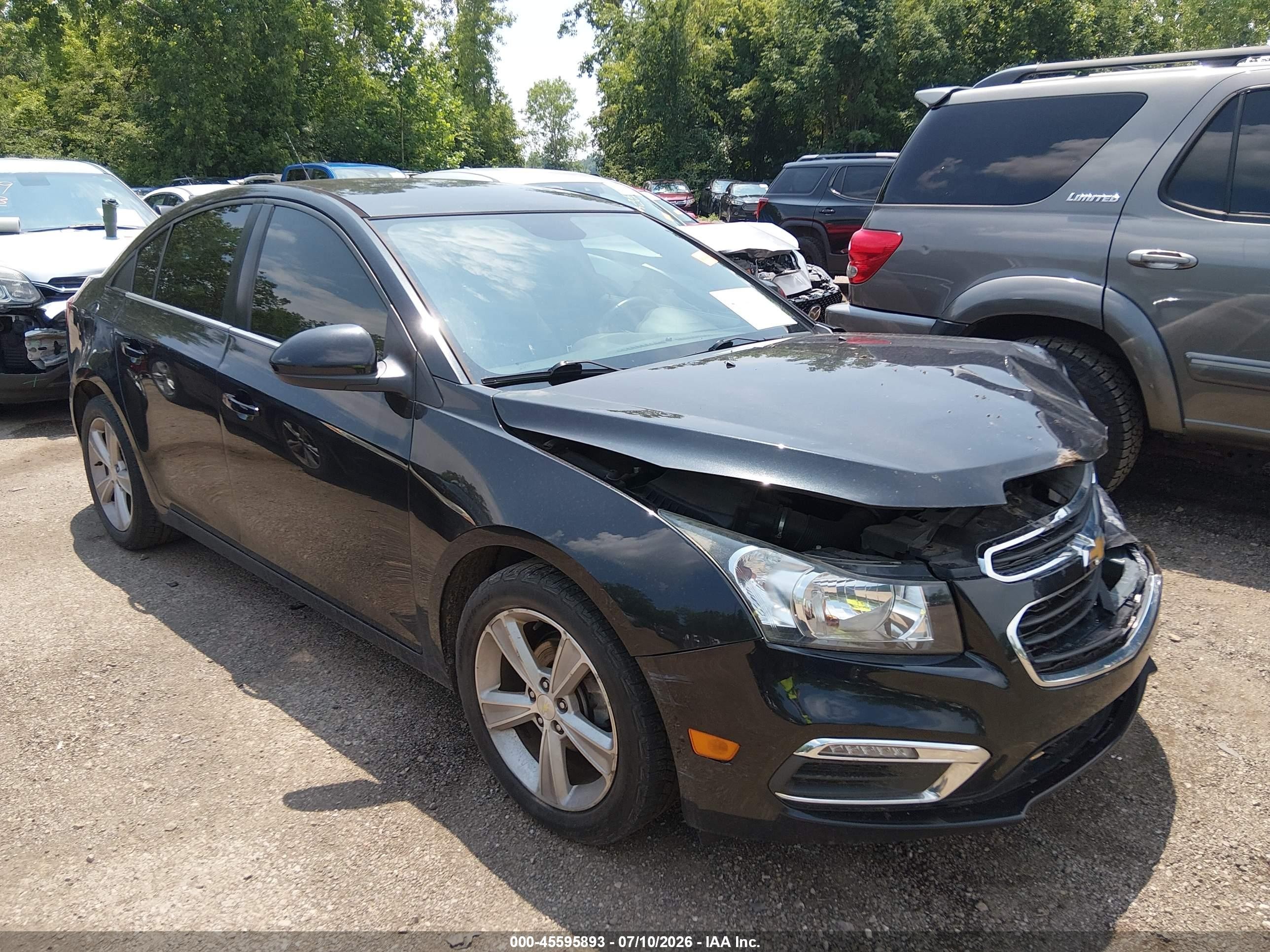 2015 Chevrolet Cruze 2lt Auto Black vin: 1G1PE5SB7F7155438