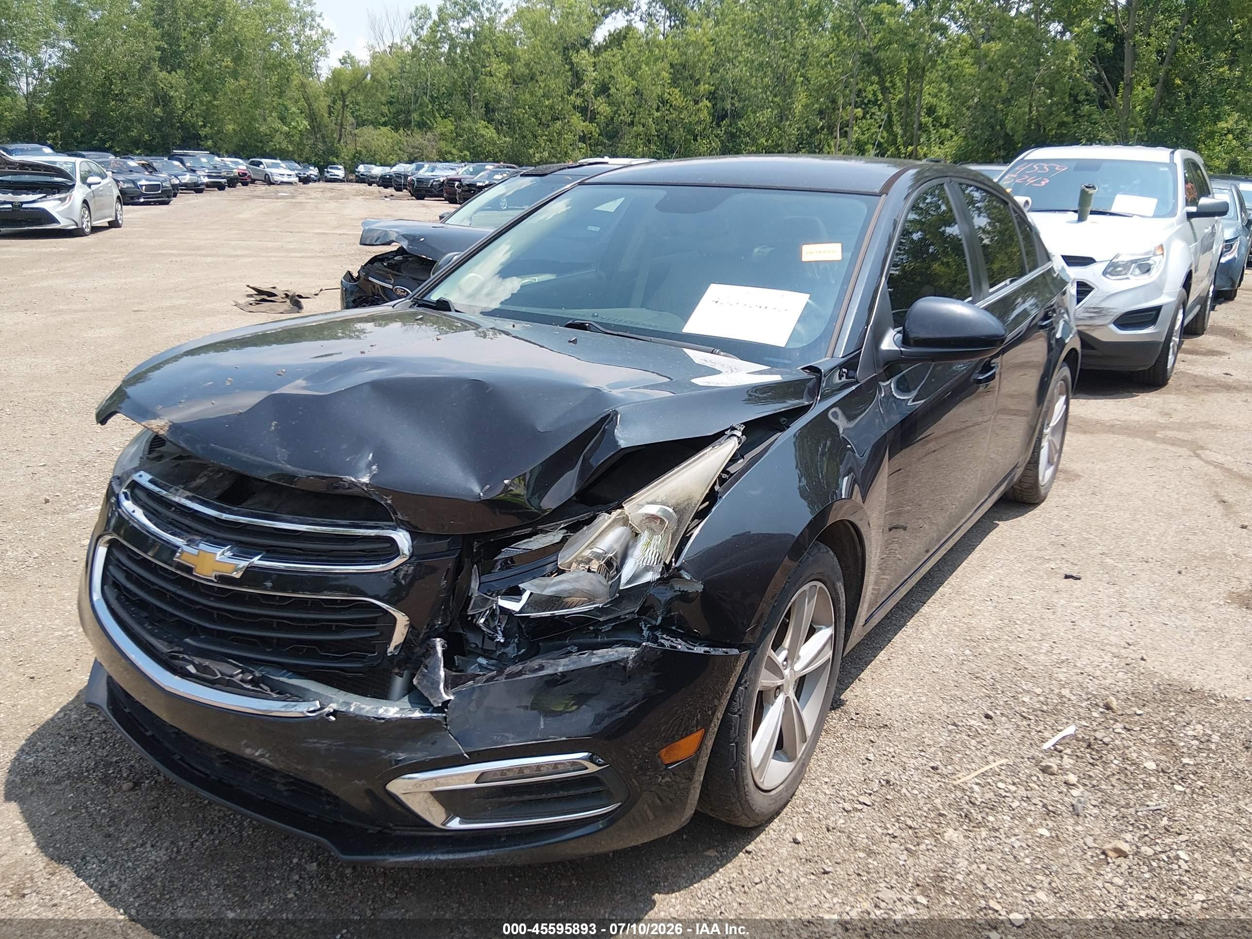 2015 Chevrolet Cruze 2lt Auto Black vin: 1G1PE5SB7F7155438