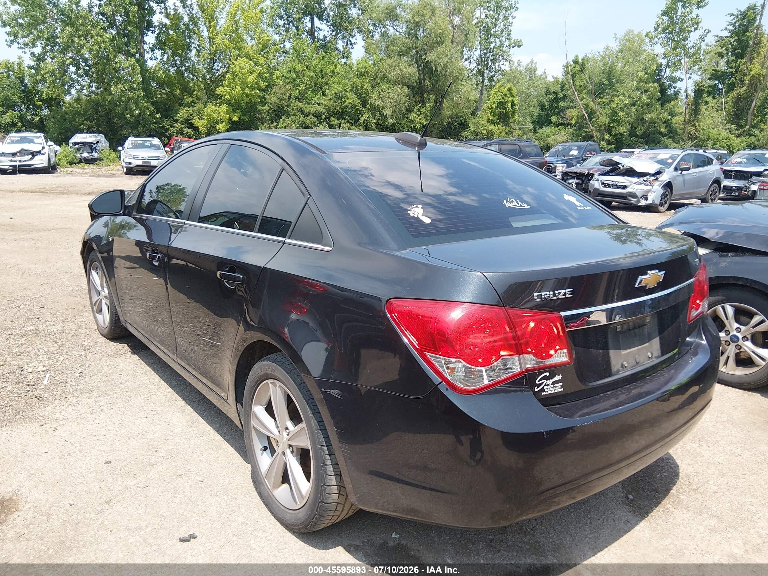 2015 Chevrolet Cruze 2lt Auto Black vin: 1G1PE5SB7F7155438