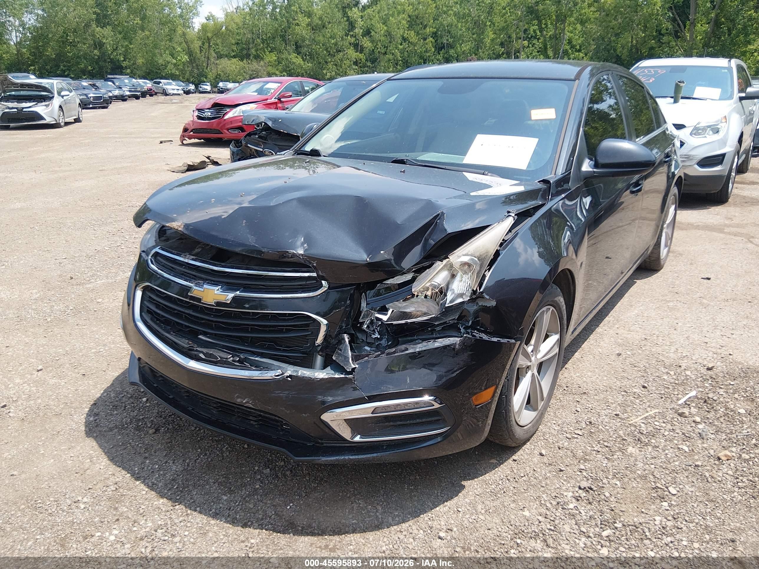 2015 Chevrolet Cruze 2lt Auto Black vin: 1G1PE5SB7F7155438