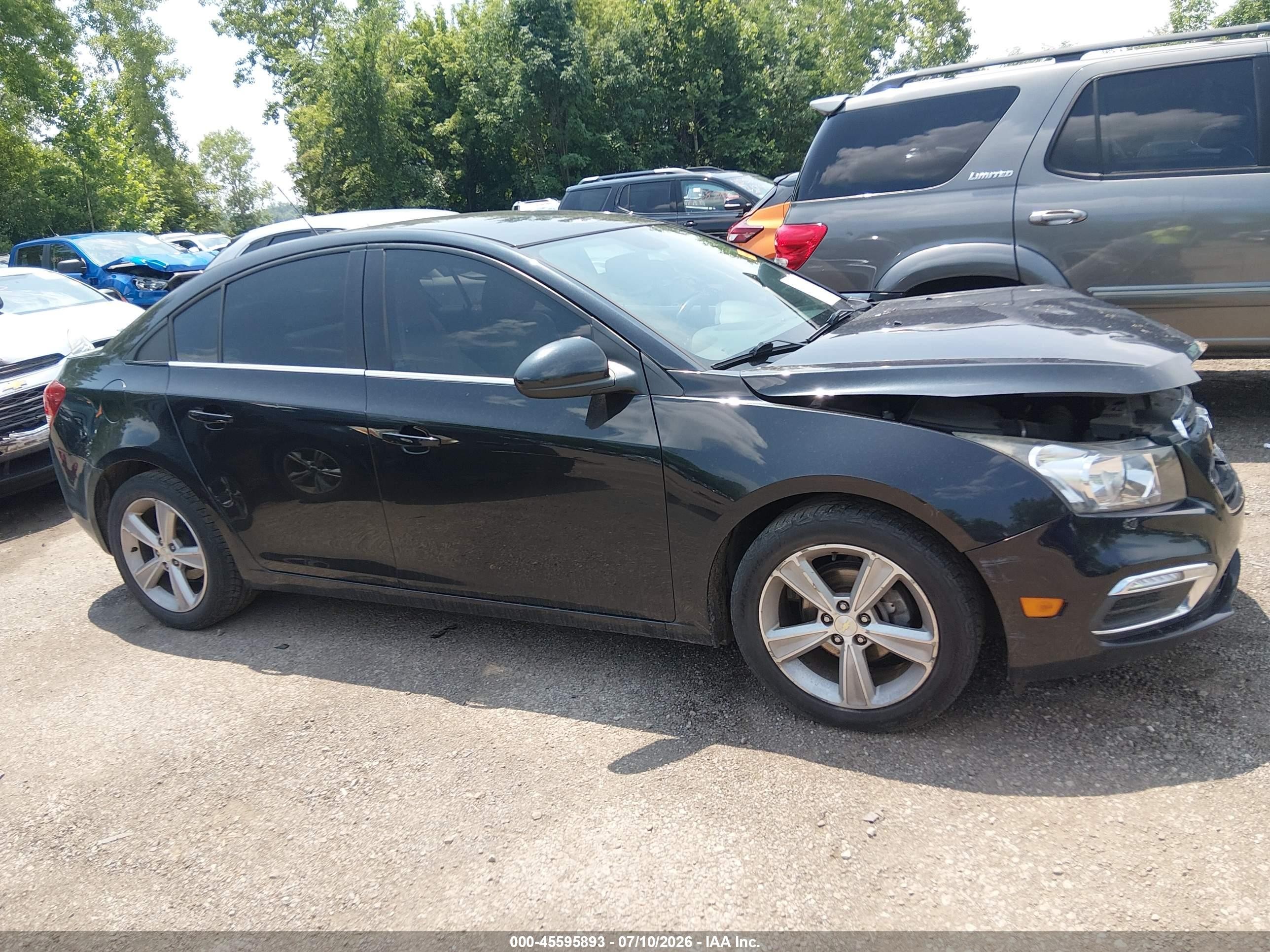 2015 Chevrolet Cruze 2lt Auto Black vin: 1G1PE5SB7F7155438