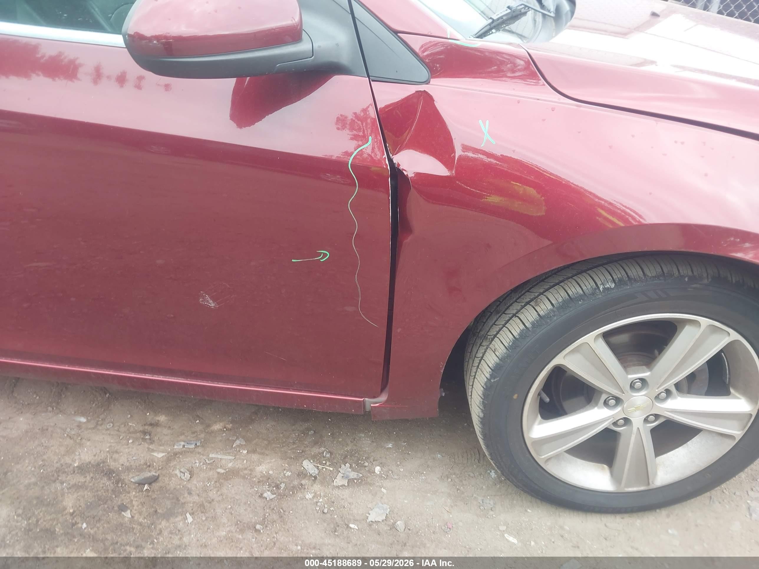 2015 Chevrolet Cruze 2lt Auto Темно-бордовый vin: 1G1PE5SB7F7259248