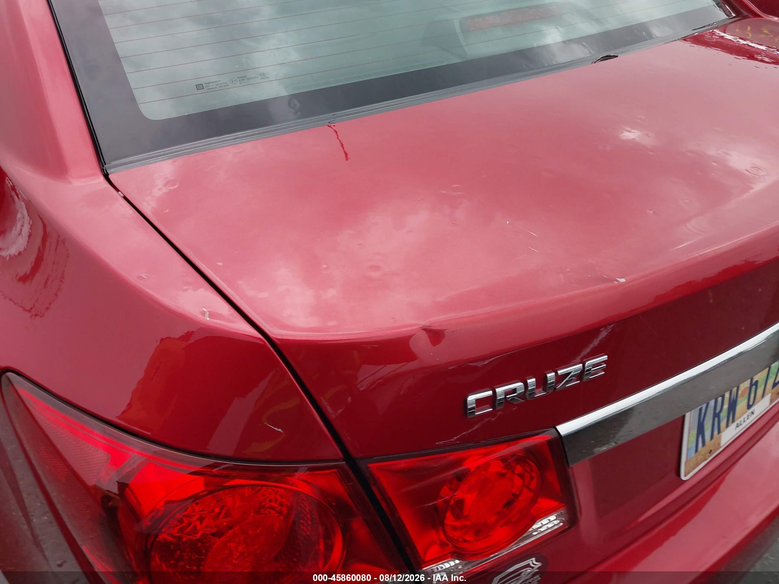 2013 Chevrolet Cruze 2lt Auto Красный vin: 1G1PE5SB8D7147247