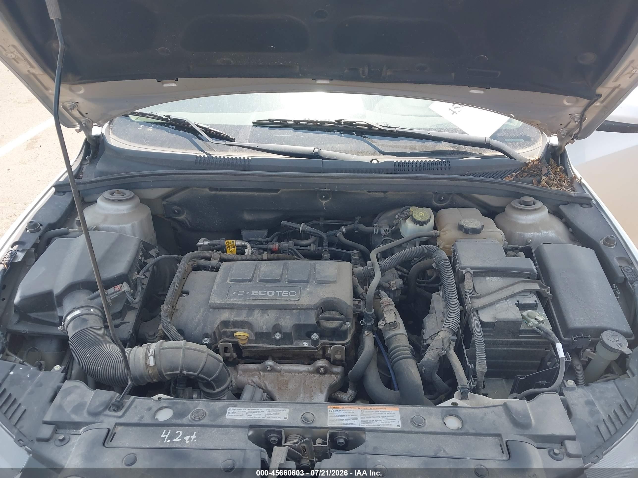 2014 Chevrolet Cruze 2lt Auto Серебряный vin: 1G1PE5SB8E7364637