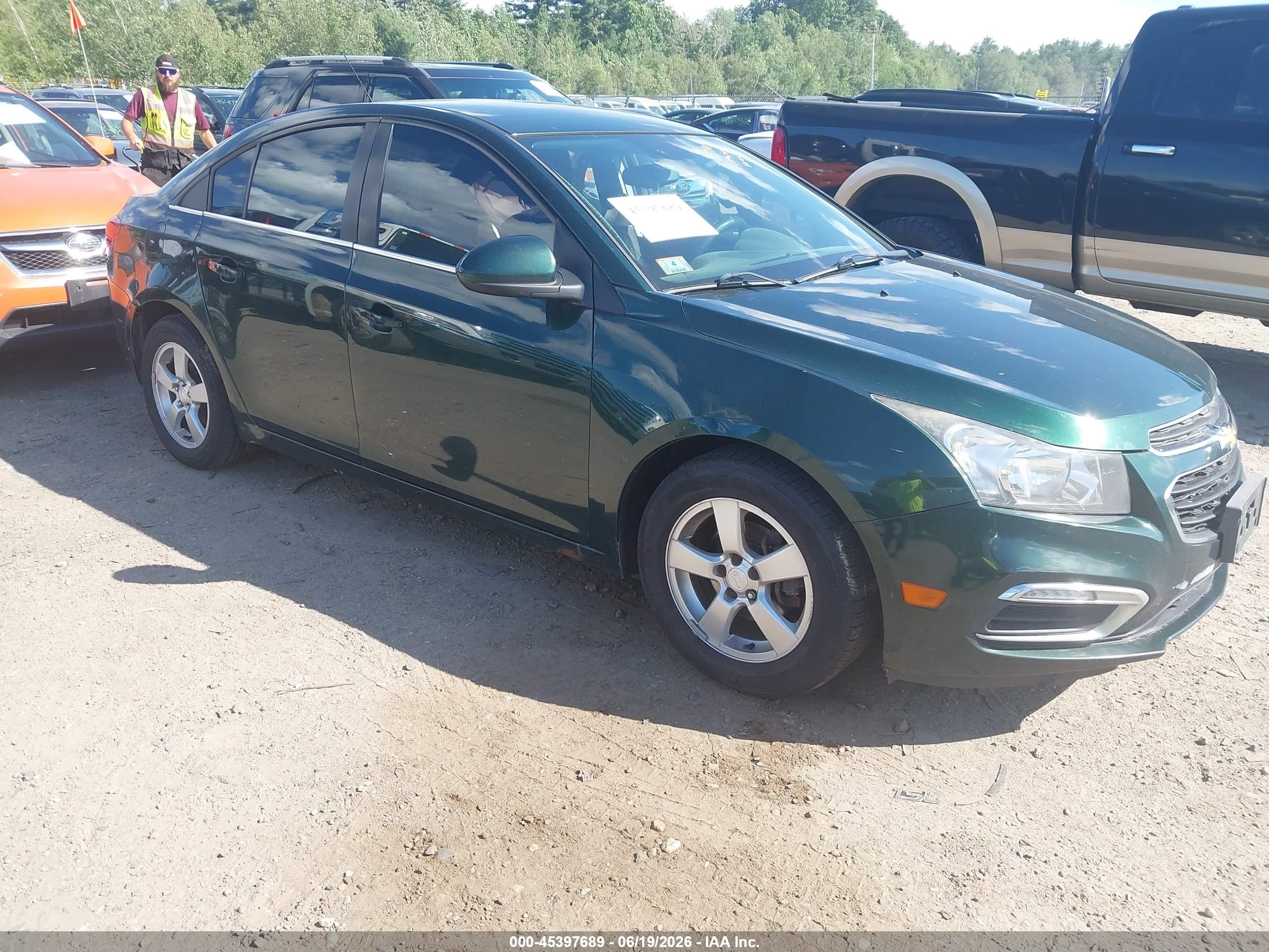 2015 Chevrolet Cruze 2lt Auto Green vin: 1G1PE5SB8F7182292