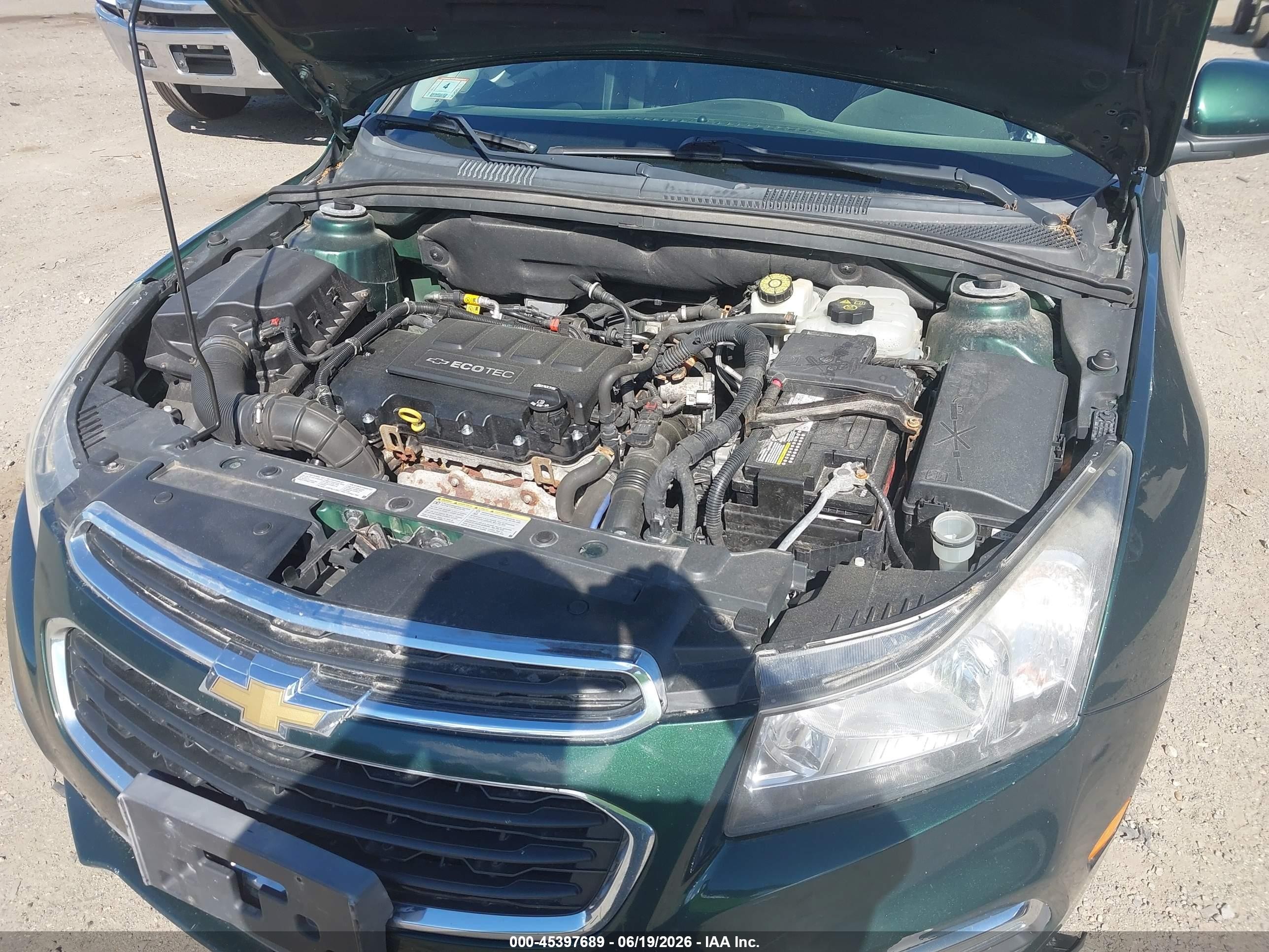 2015 Chevrolet Cruze 2lt Auto Green vin: 1G1PE5SB8F7182292