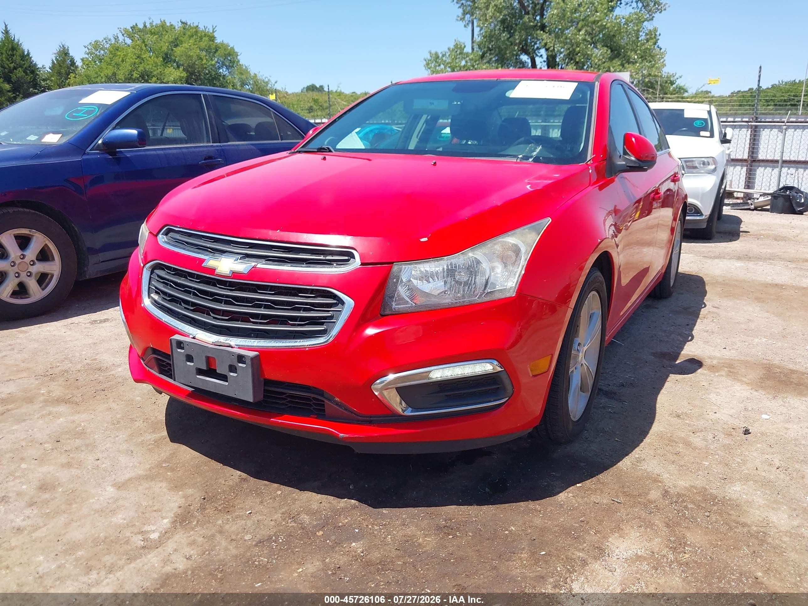 2015 Chevrolet Cruze 2lt Auto Red vin: 1G1PE5SB8F7200290