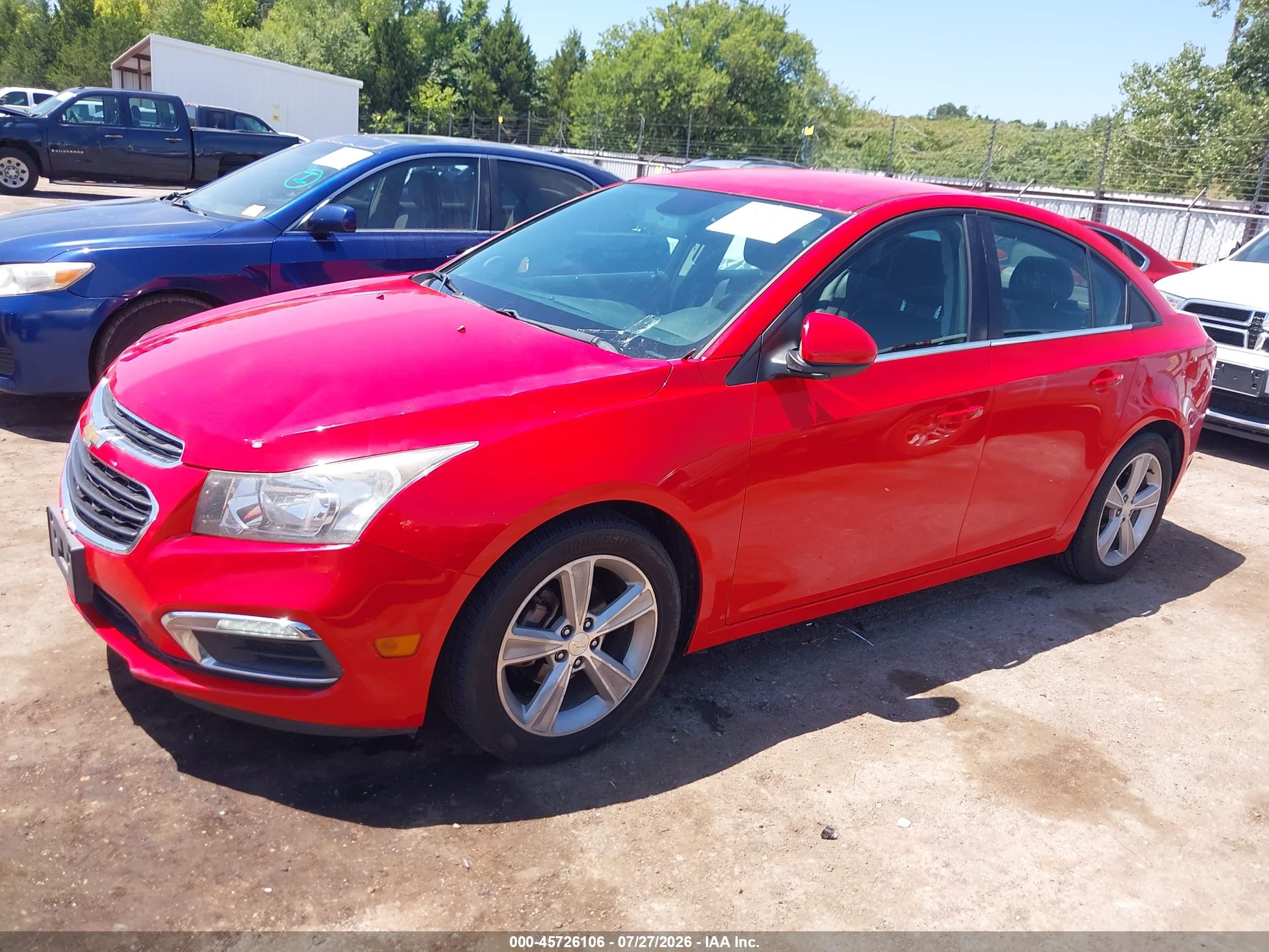 2015 Chevrolet Cruze 2lt Auto Red vin: 1G1PE5SB8F7200290