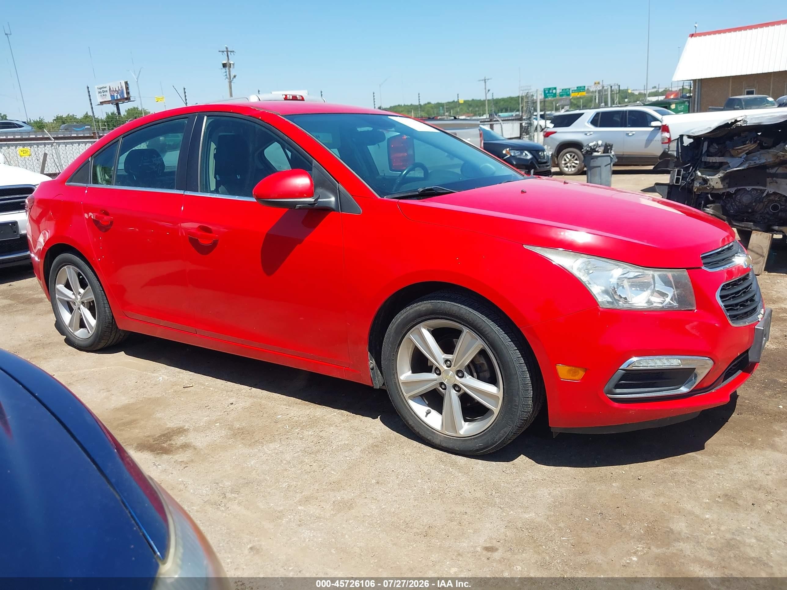 2015 Chevrolet Cruze 2lt Auto Red vin: 1G1PE5SB8F7200290