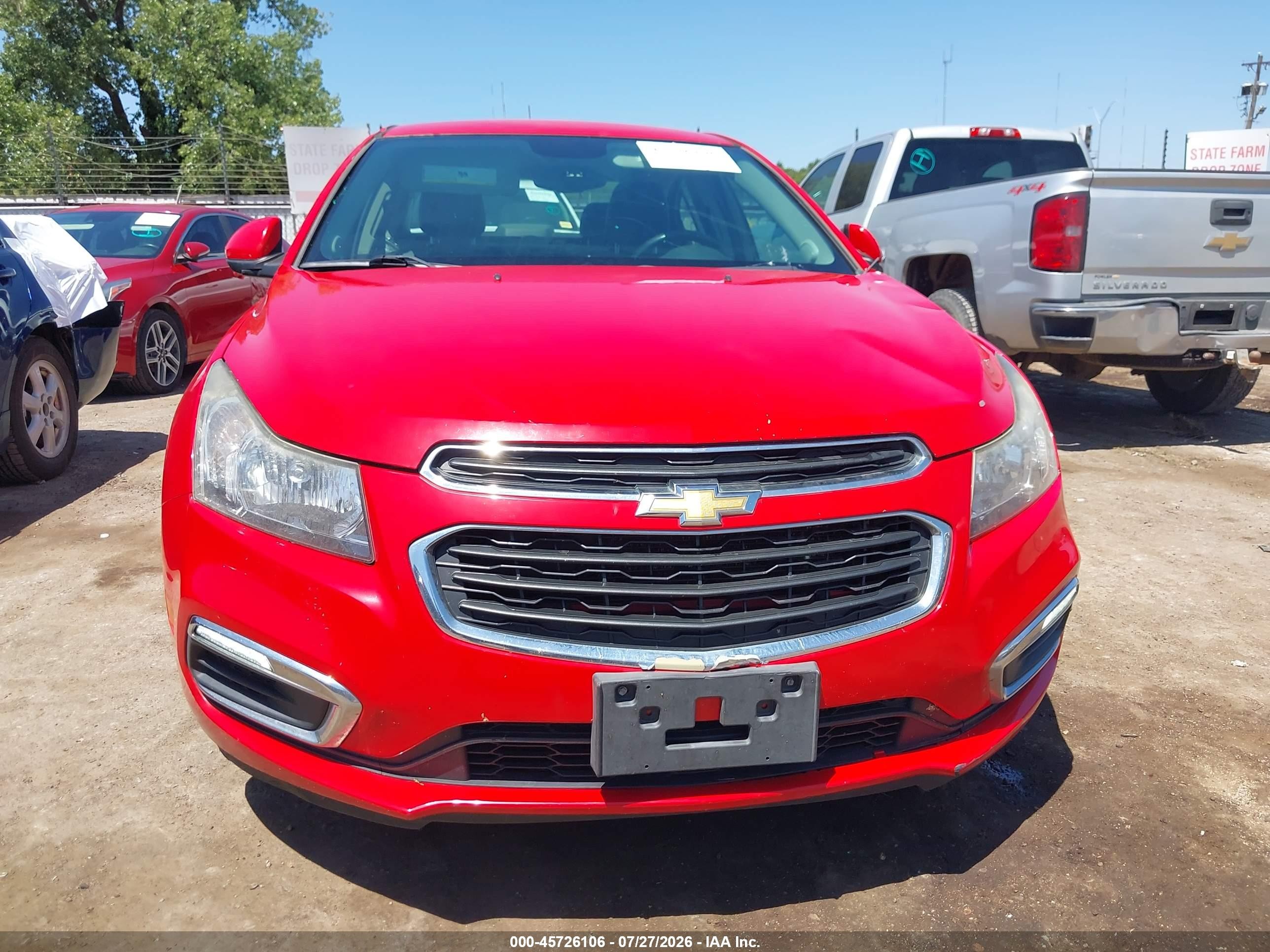 2015 Chevrolet Cruze 2lt Auto Red vin: 1G1PE5SB8F7200290