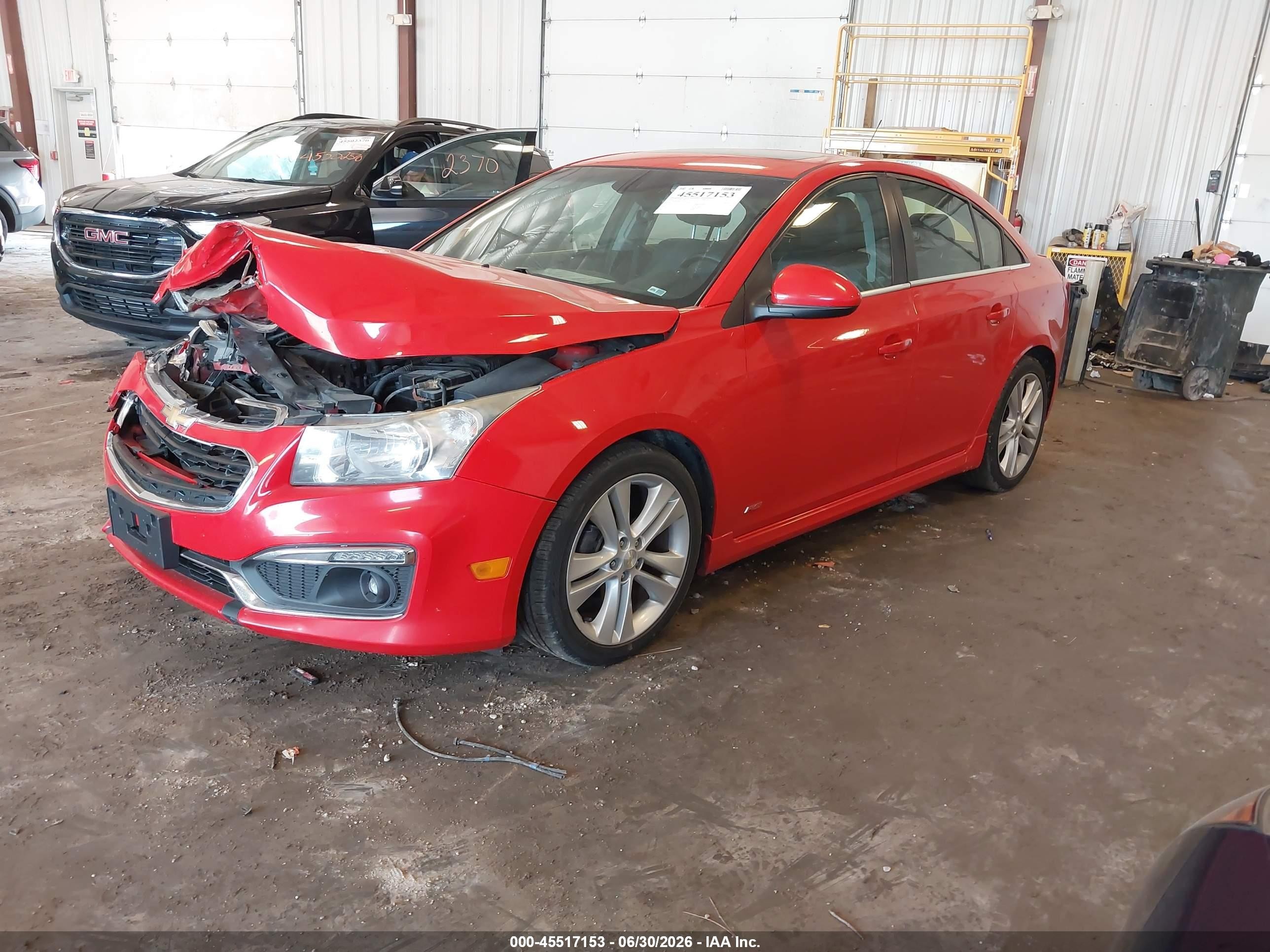 2015 Chevrolet Cruze 2lt Auto Red vin: 1G1PE5SB9F7207183
