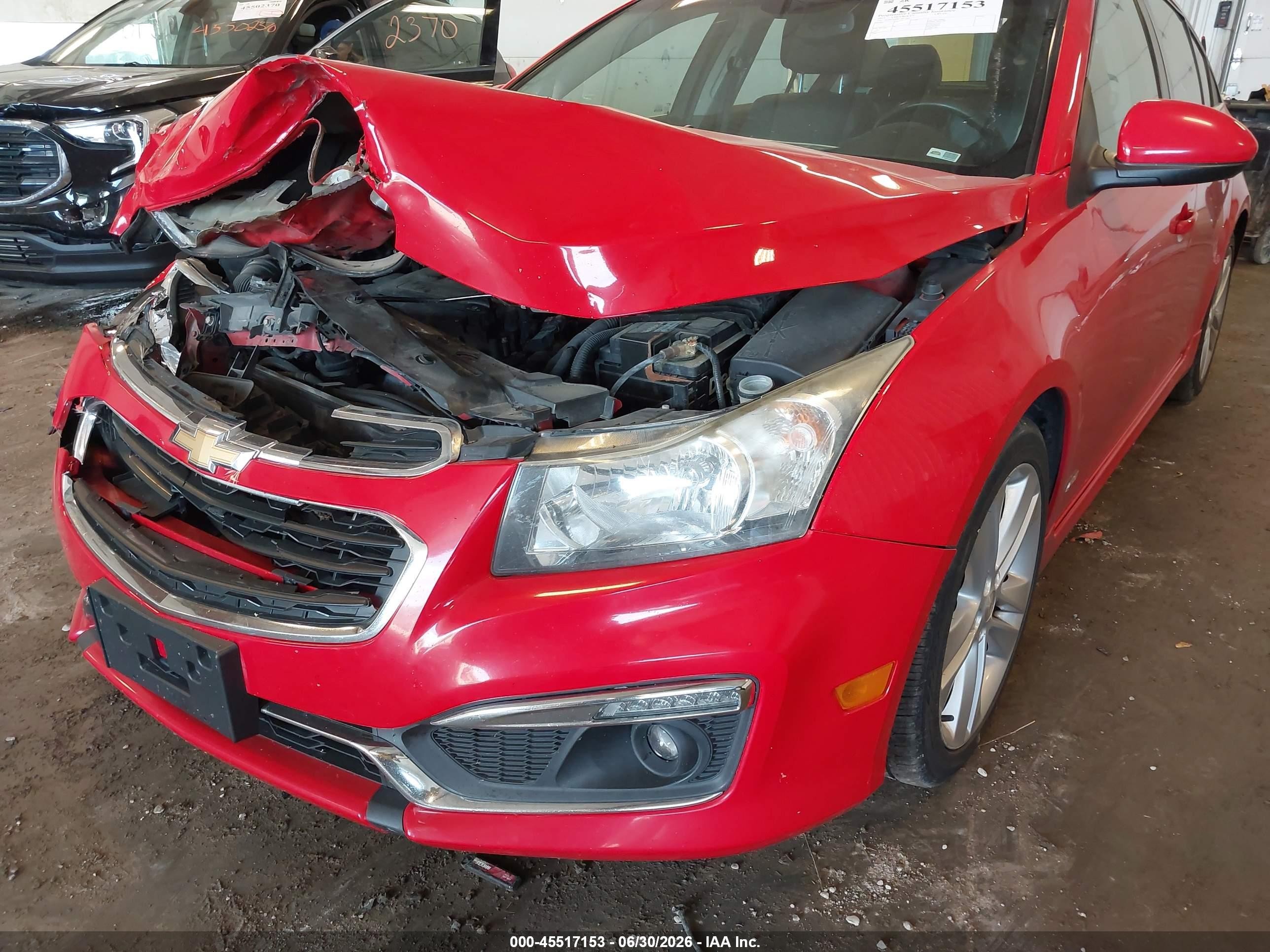 2015 Chevrolet Cruze 2lt Auto Red vin: 1G1PE5SB9F7207183