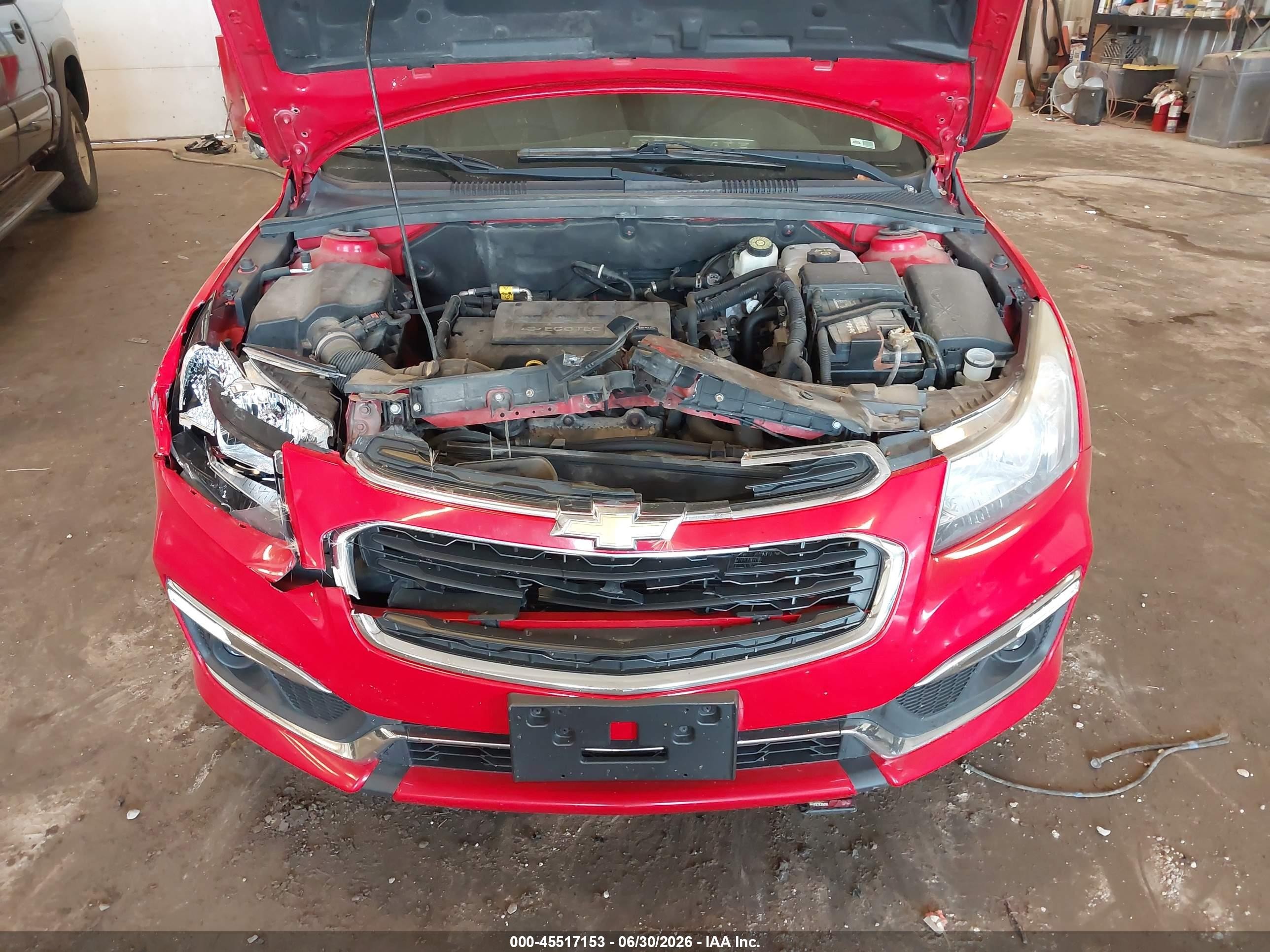 2015 Chevrolet Cruze 2lt Auto Red vin: 1G1PE5SB9F7207183