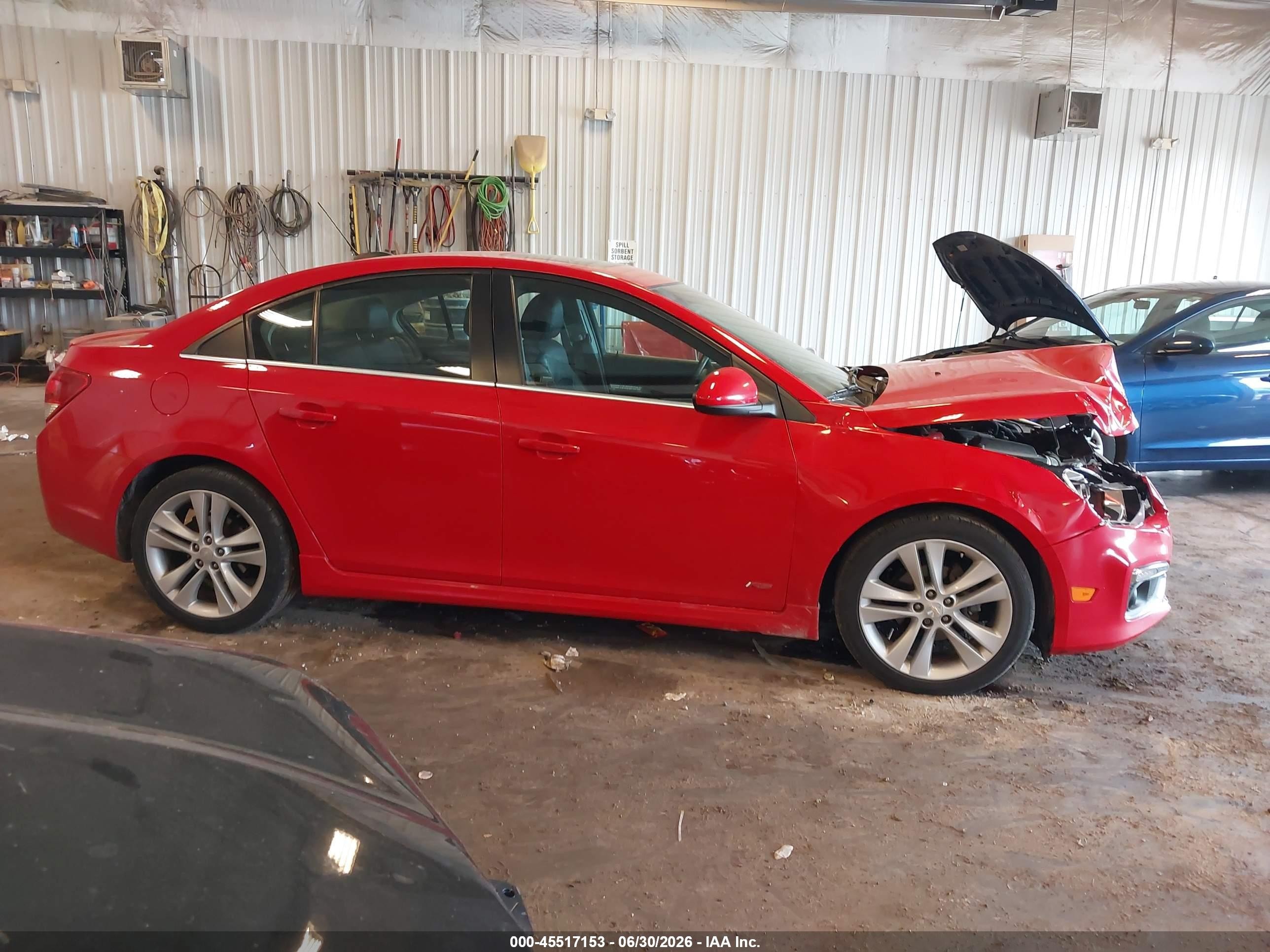 2015 Chevrolet Cruze 2lt Auto Red vin: 1G1PE5SB9F7207183