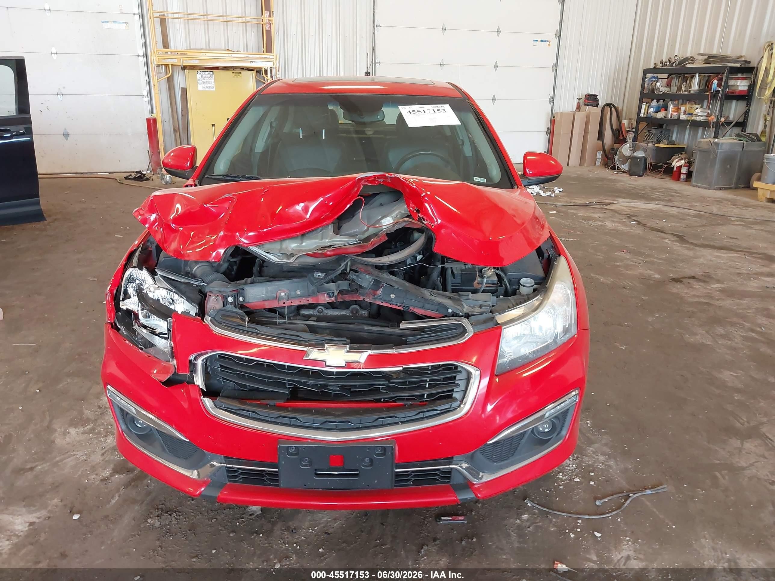 2015 Chevrolet Cruze 2lt Auto Red vin: 1G1PE5SB9F7207183