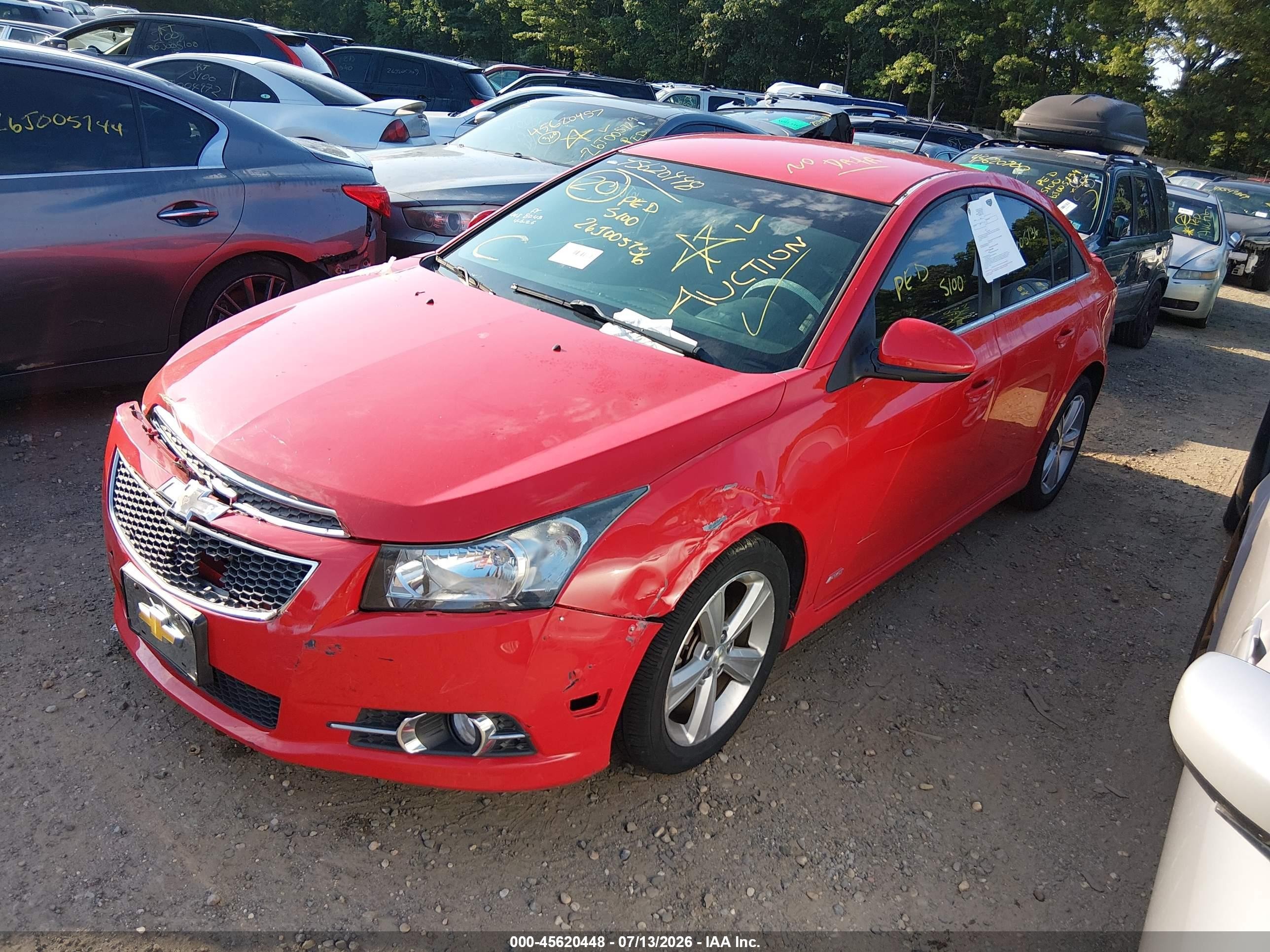 2014 Chevrolet Cruze 2lt Auto Красный vin: 1G1PE5SBXE7243947