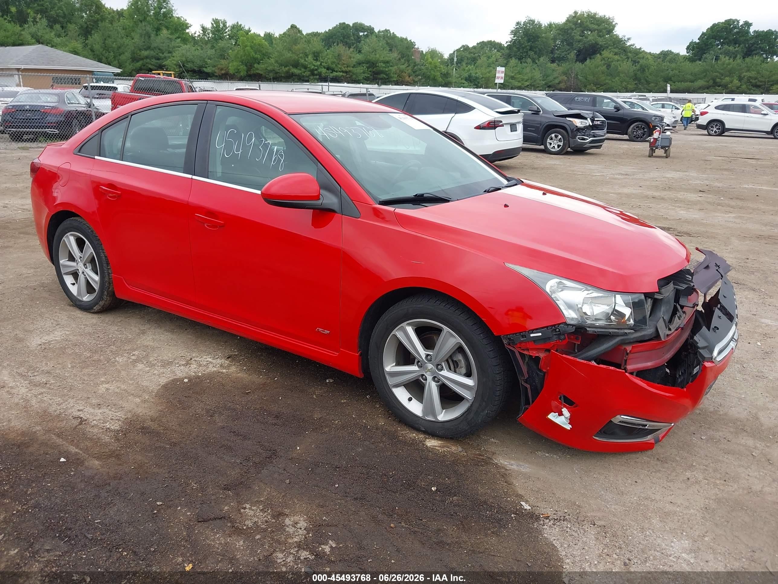 2015 Chevrolet Cruze 2lt Auto Red vin: 1G1PE5SBXF7115404