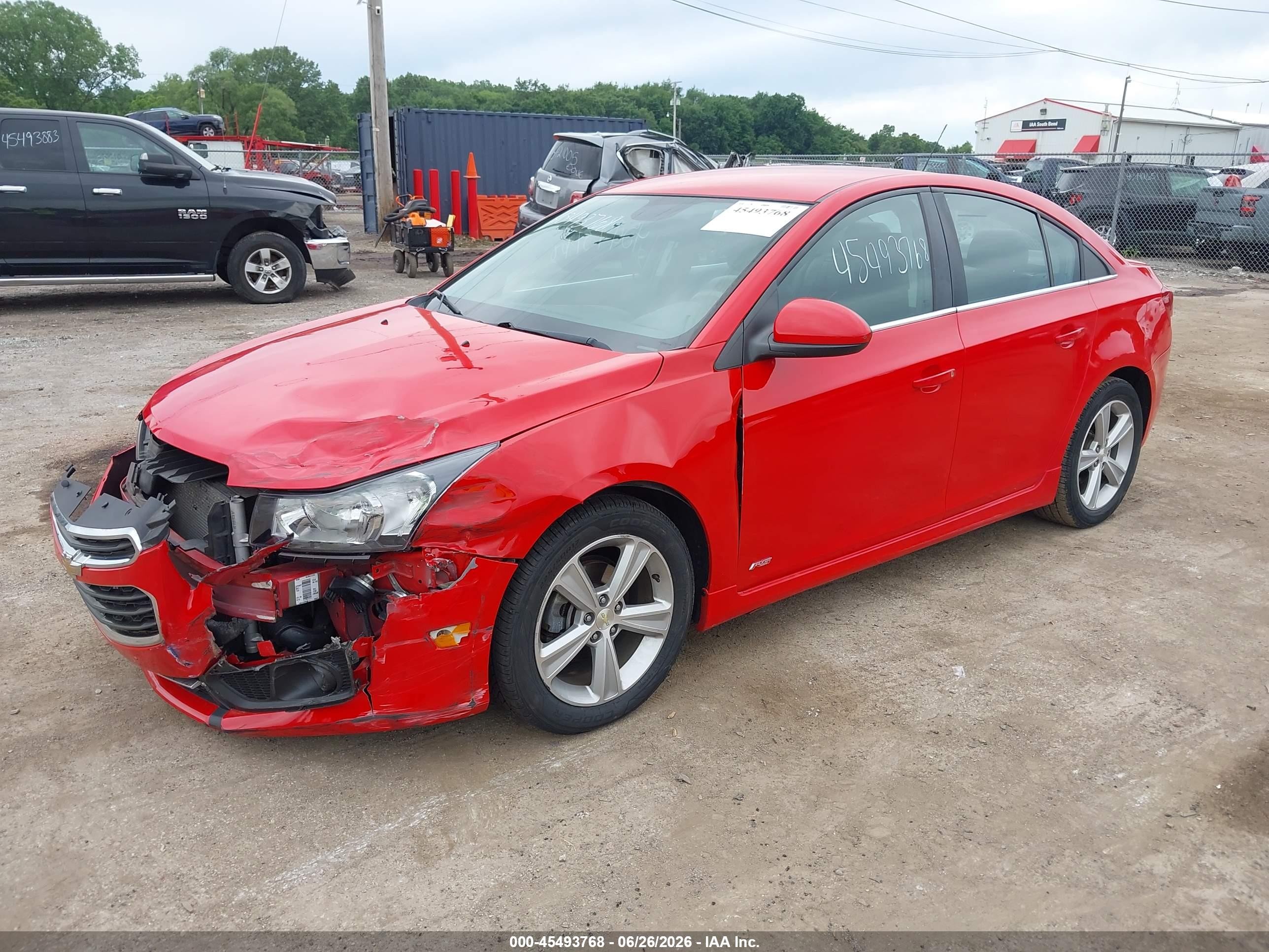 2015 Chevrolet Cruze 2lt Auto Red vin: 1G1PE5SBXF7115404