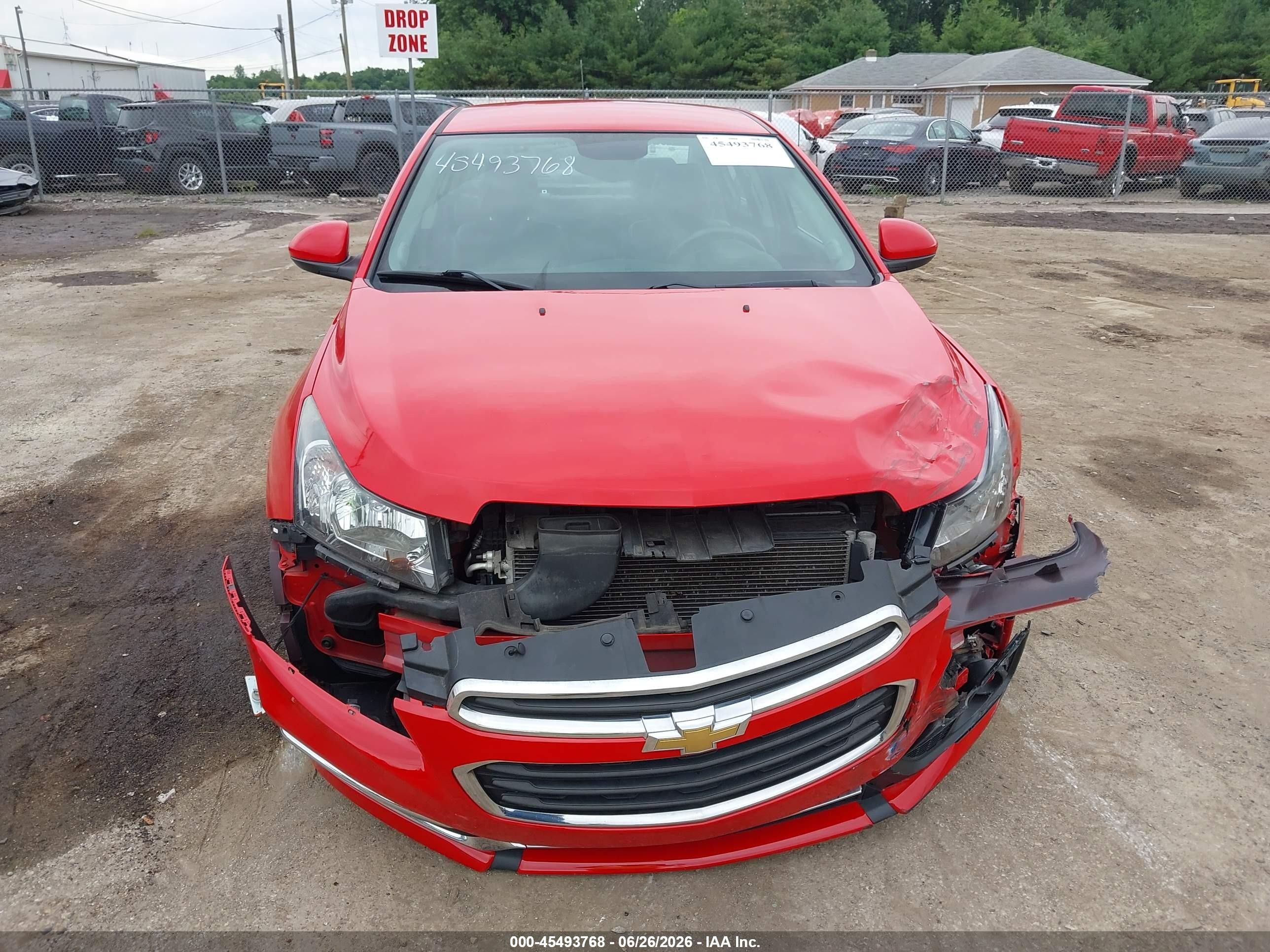 2015 Chevrolet Cruze 2lt Auto Red vin: 1G1PE5SBXF7115404