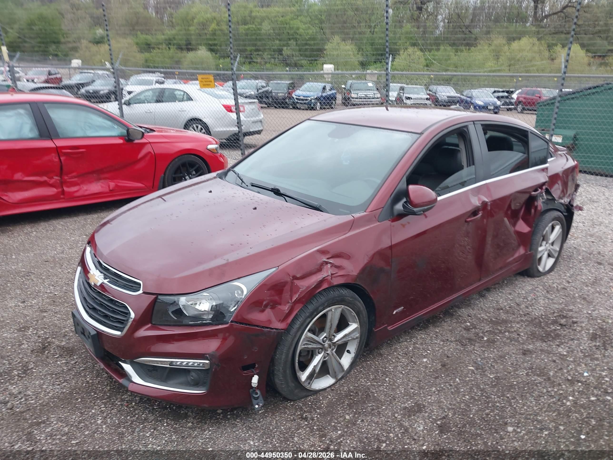 2015 Chevrolet Cruze 2lt Auto Red vin: 1G1PE5SBXF7121719