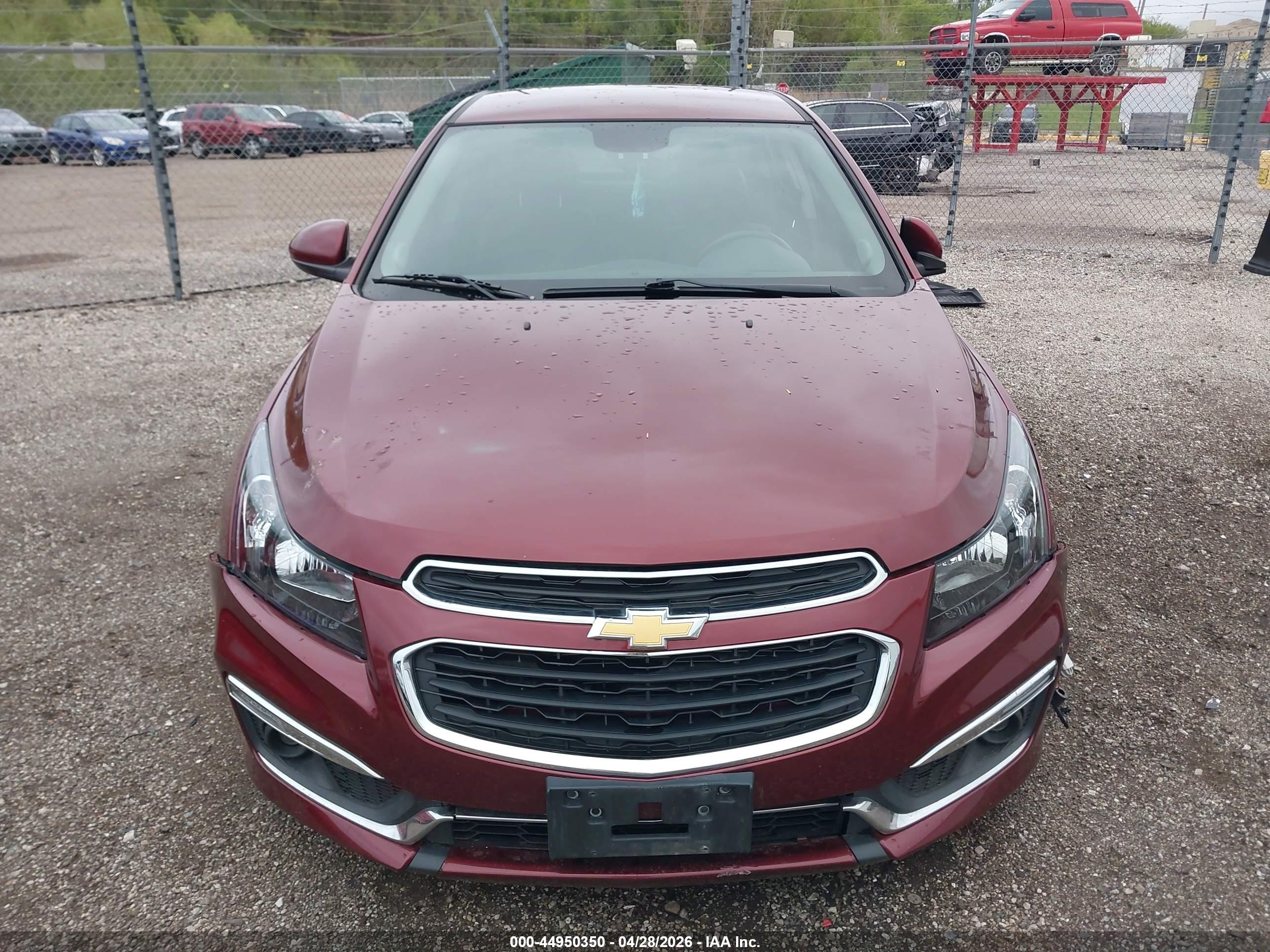 2015 Chevrolet Cruze 2lt Auto Red vin: 1G1PE5SBXF7121719