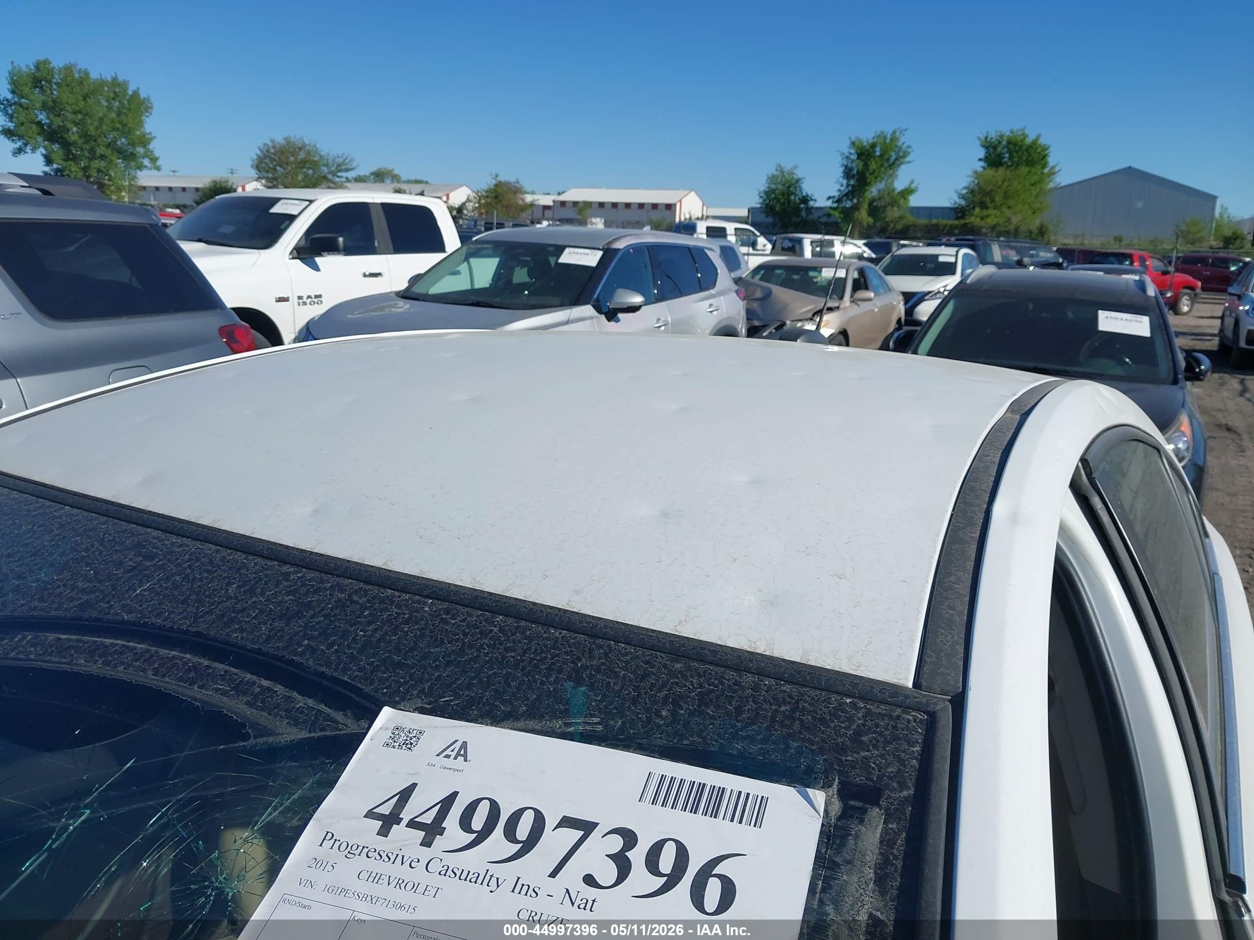 2015 Chevrolet Cruze 2lt Auto Серебряный vin: 1G1PE5SBXF7130615