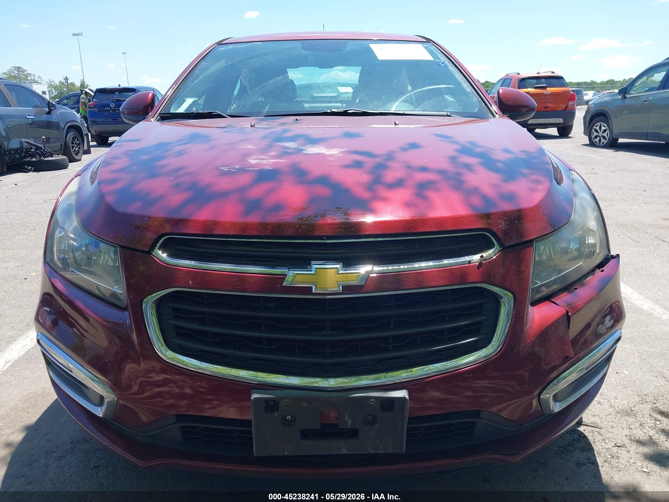 2015 Chevrolet Cruze 2lt Auto Red vin: 1G1PE5SBXF7178549
