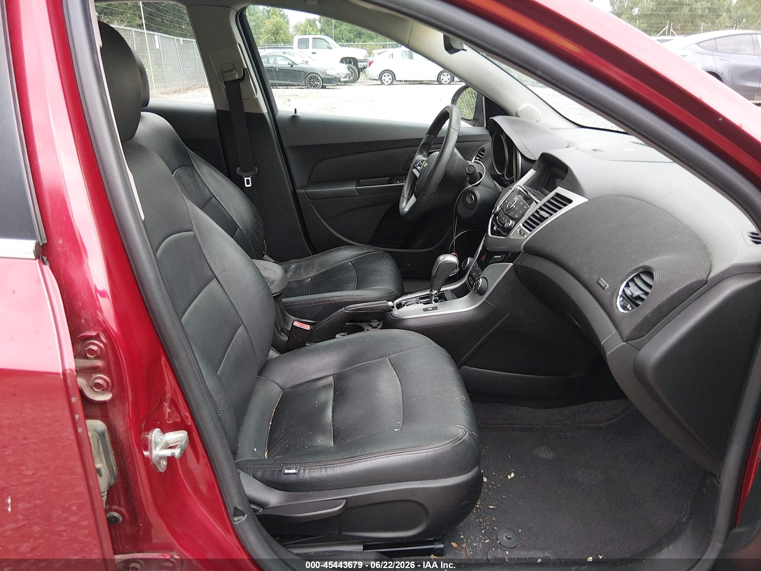 2012 Chevrolet Cruze Lt Red vin: 1G1PE5SC0C7171288