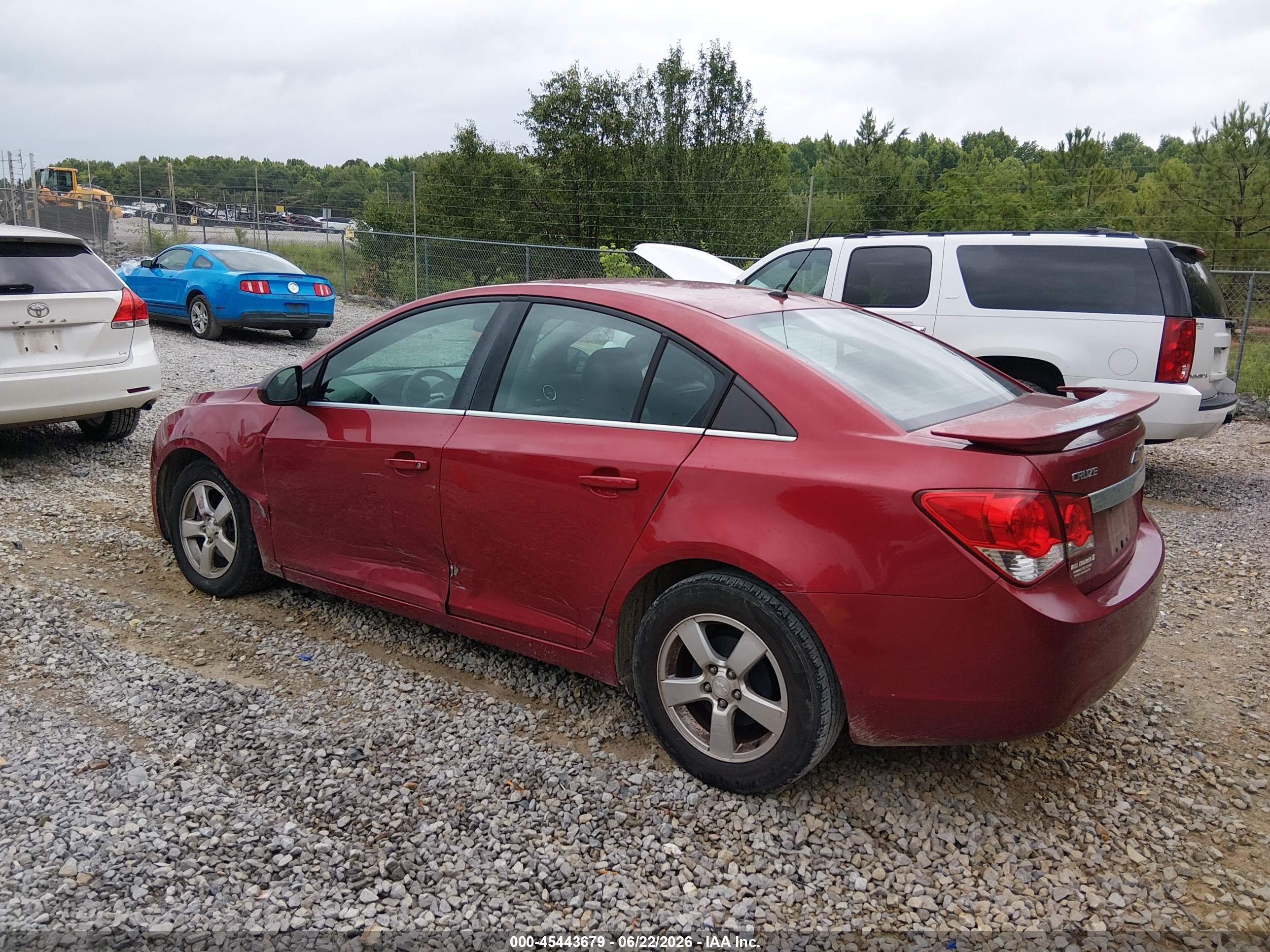 2012 Chevrolet Cruze Lt Red vin: 1G1PE5SC0C7171288