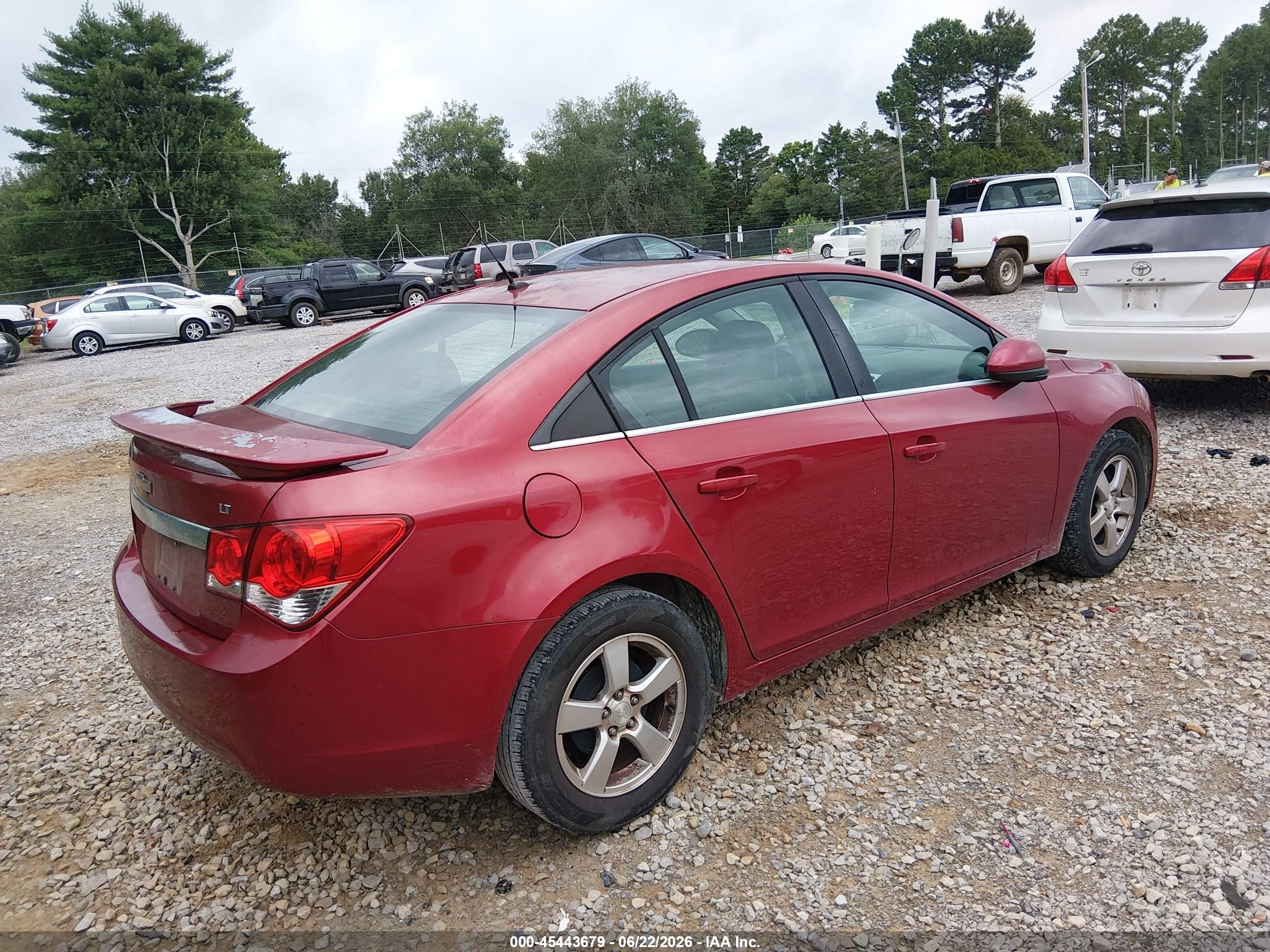 2012 Chevrolet Cruze Lt Red vin: 1G1PE5SC0C7171288