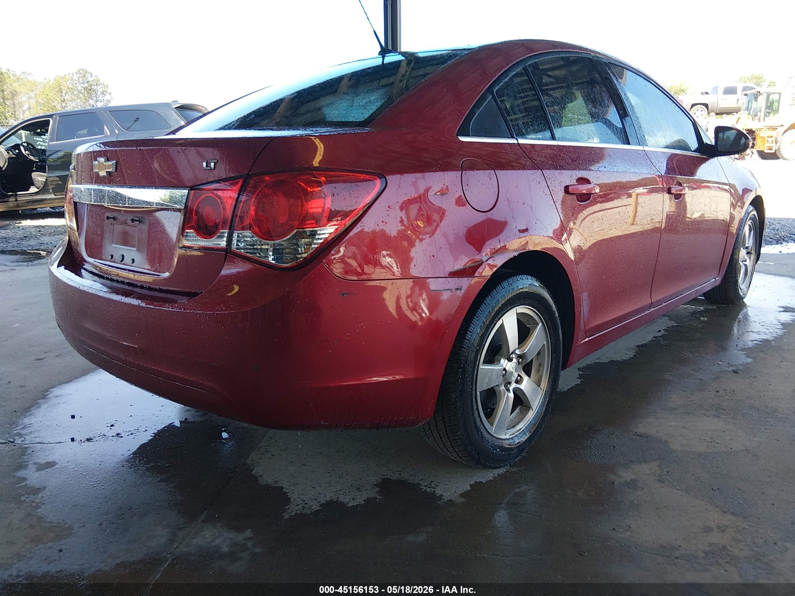 2012 Chevrolet Cruze Lt Red vin: 1G1PE5SC0C7234289