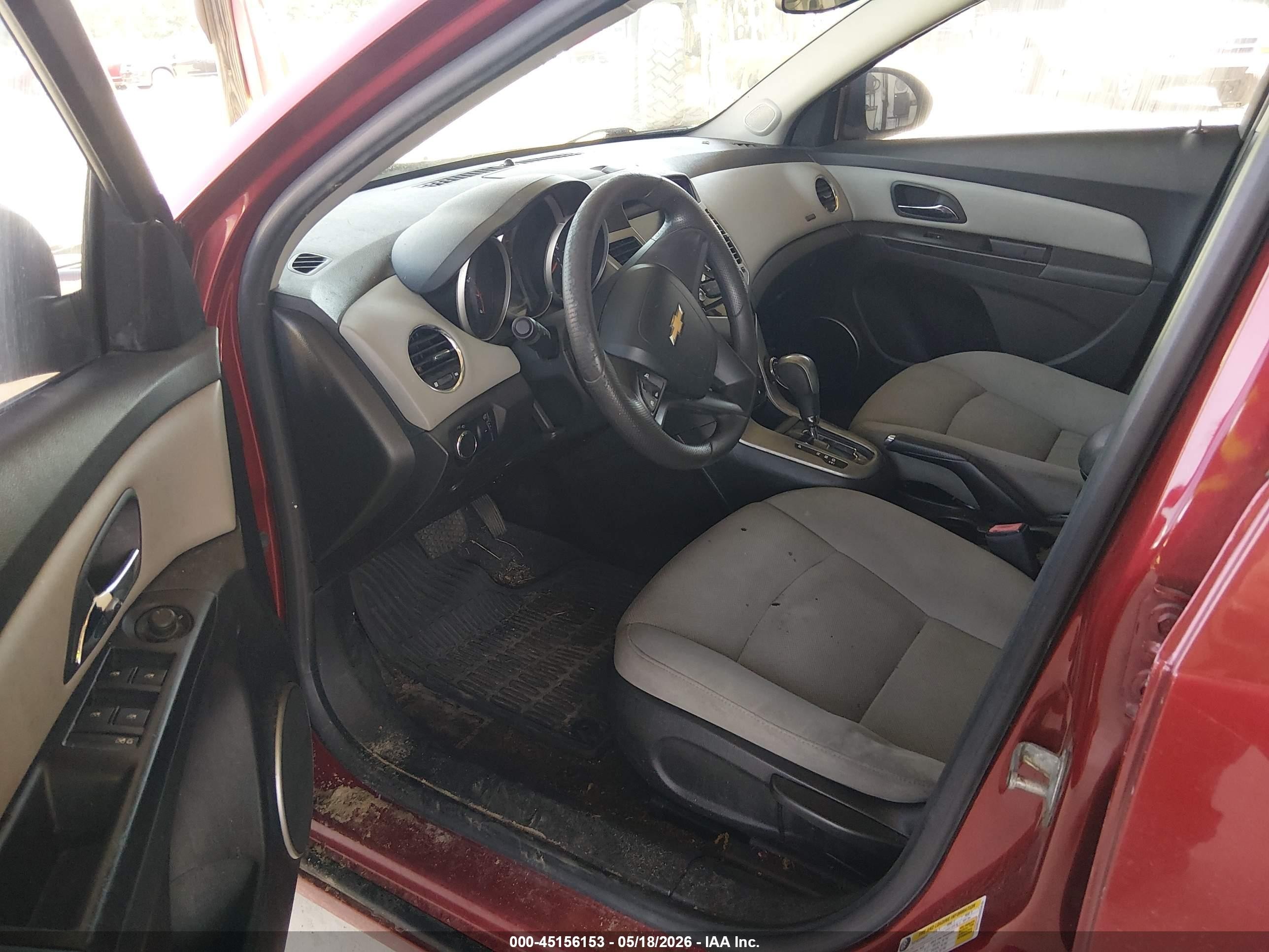 2012 Chevrolet Cruze Lt Red vin: 1G1PE5SC0C7234289
