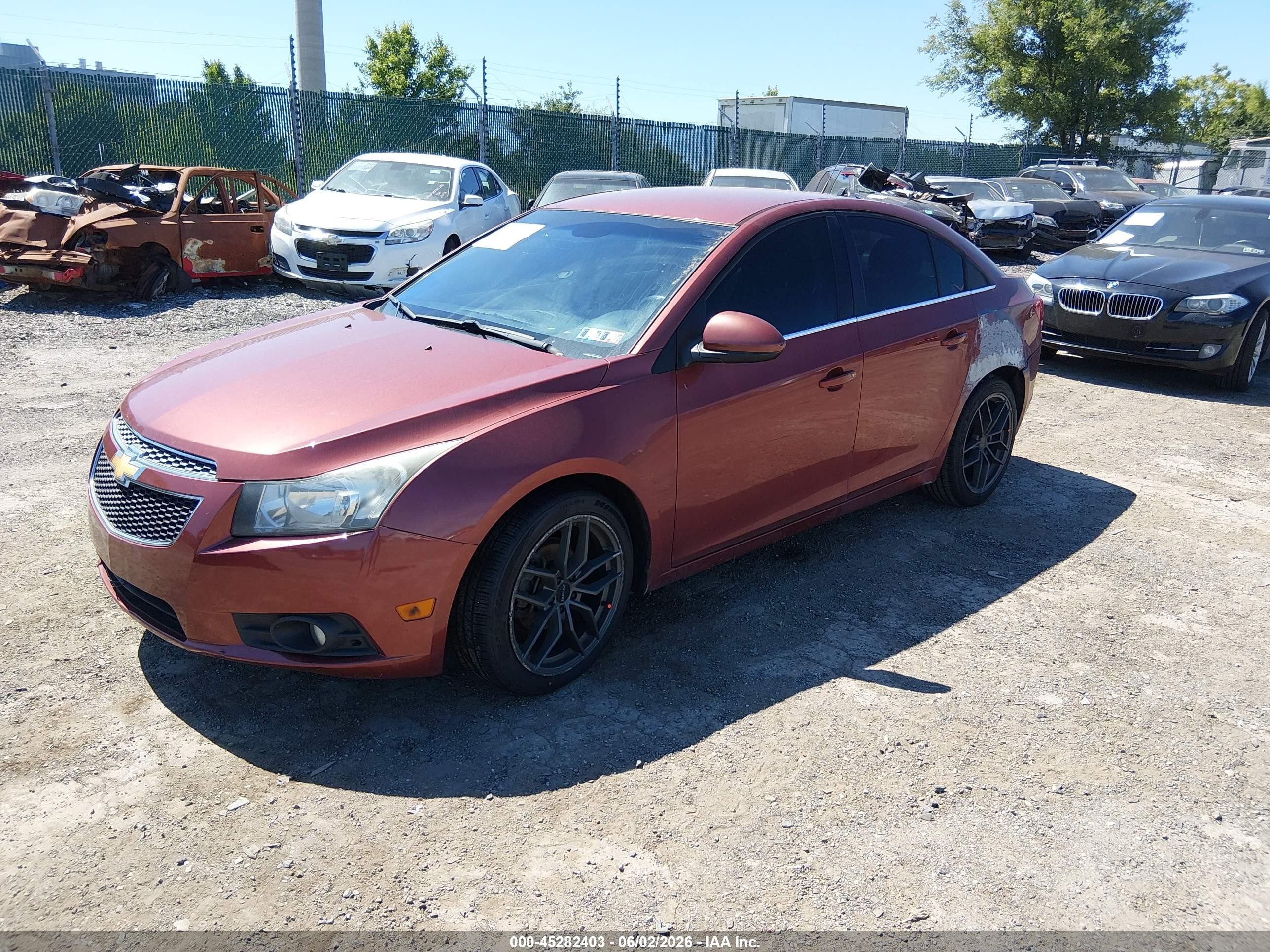 2012 Chevrolet Cruze Lt Red vin: 1G1PE5SC0C7371782