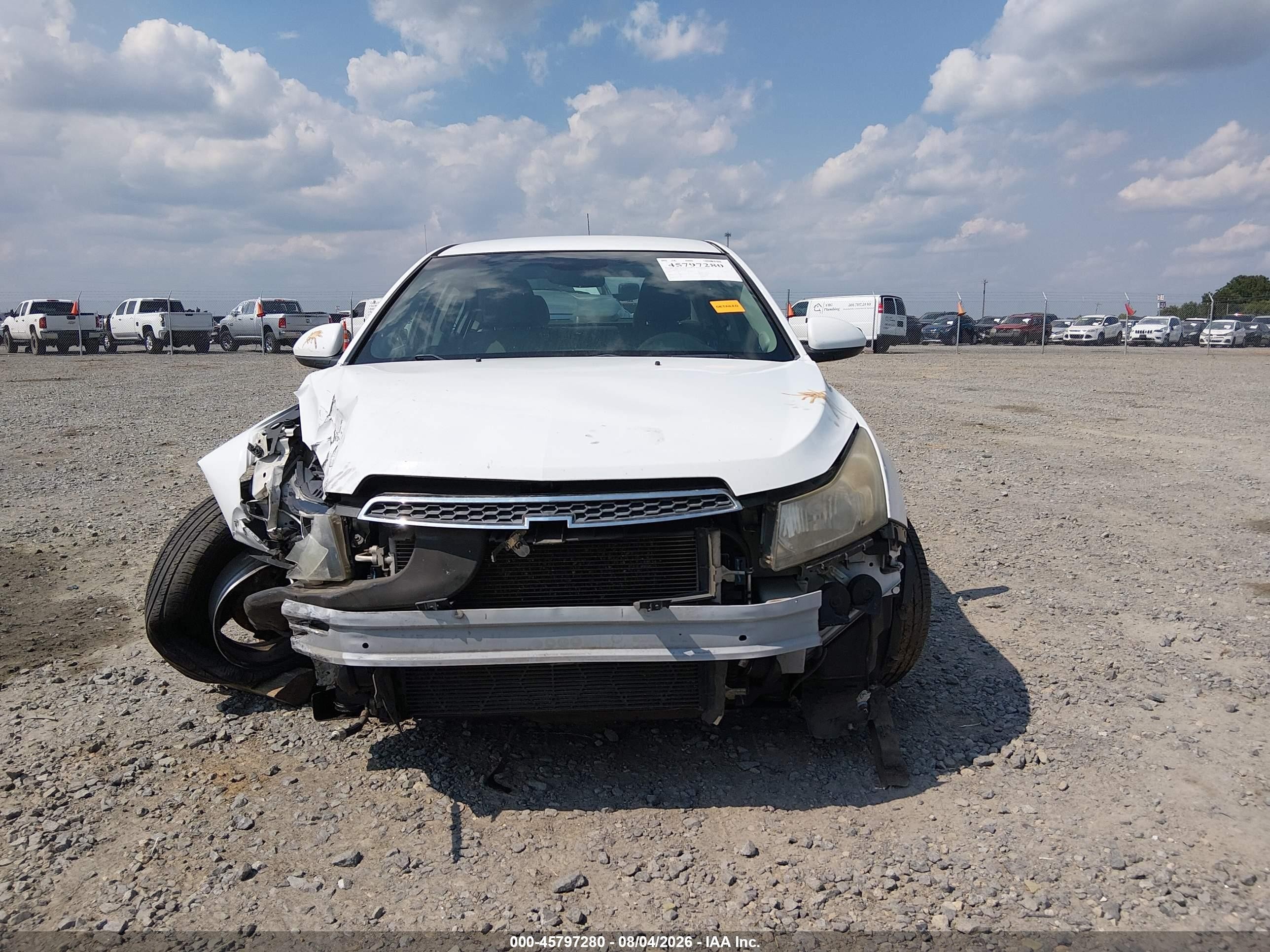 2012 Chevrolet Cruze Lt White vin: 1G1PE5SC4C7325288