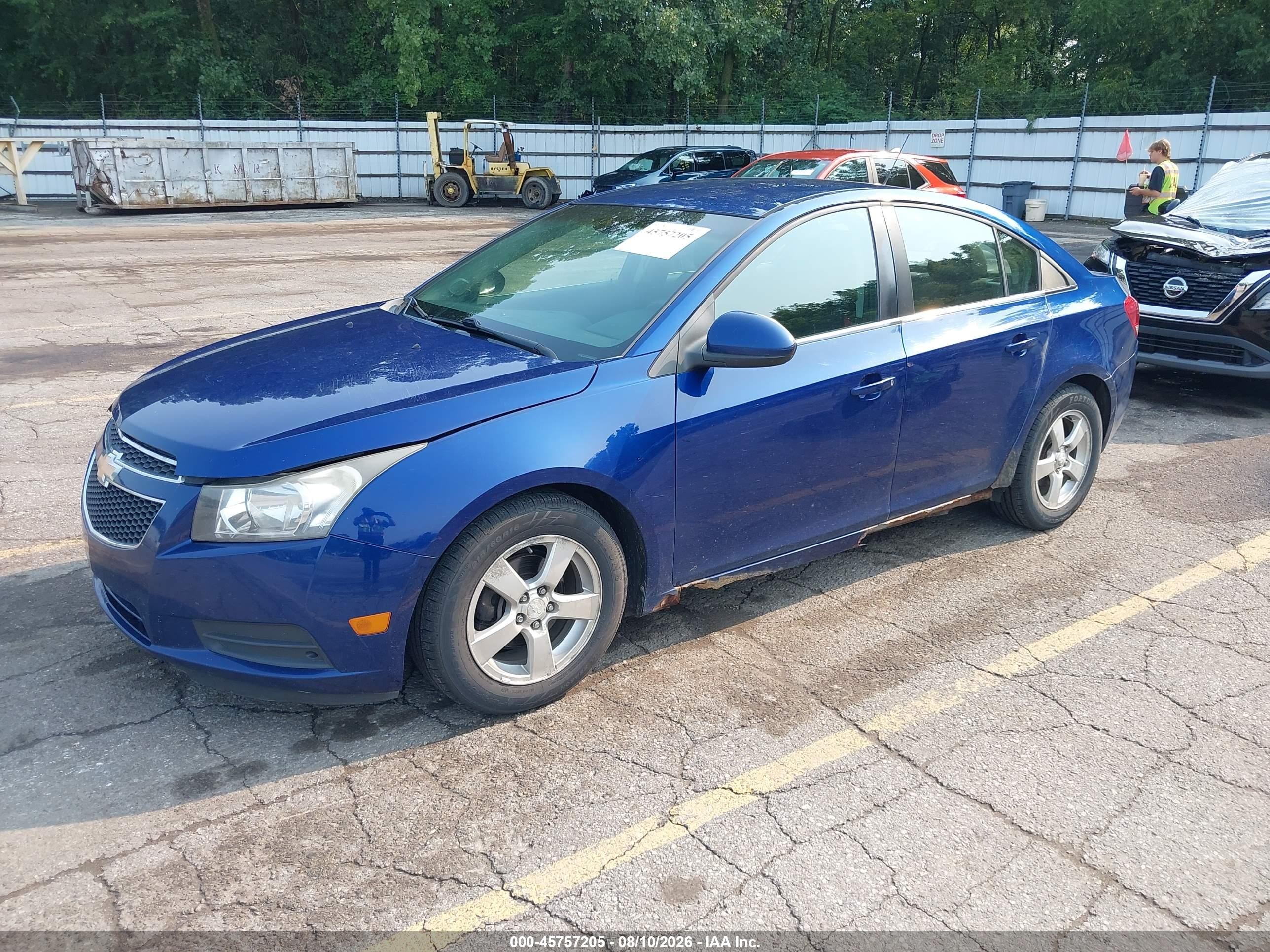 2012 Chevrolet Cruze Lt Blue vin: 1G1PE5SC7C7249324