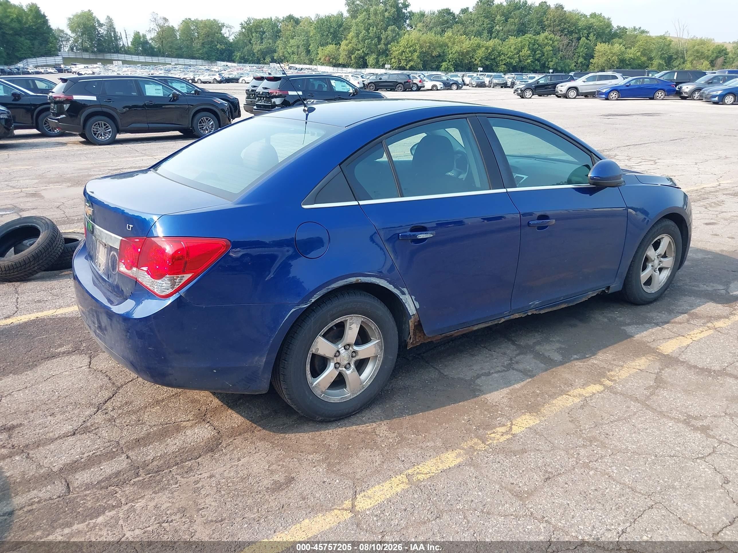 2012 Chevrolet Cruze Lt Blue vin: 1G1PE5SC7C7249324