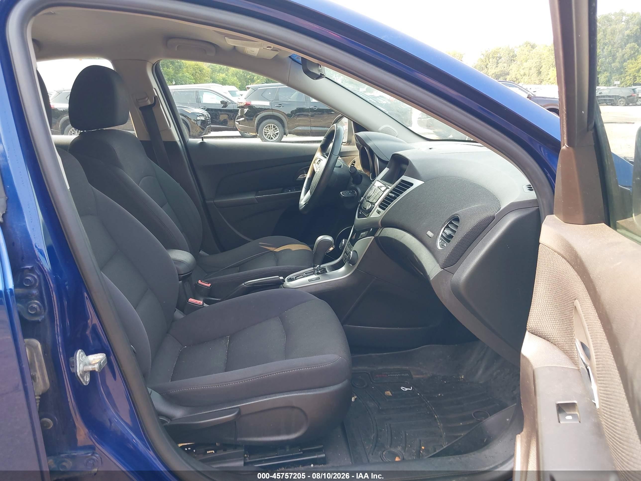 2012 Chevrolet Cruze Lt Blue vin: 1G1PE5SC7C7249324