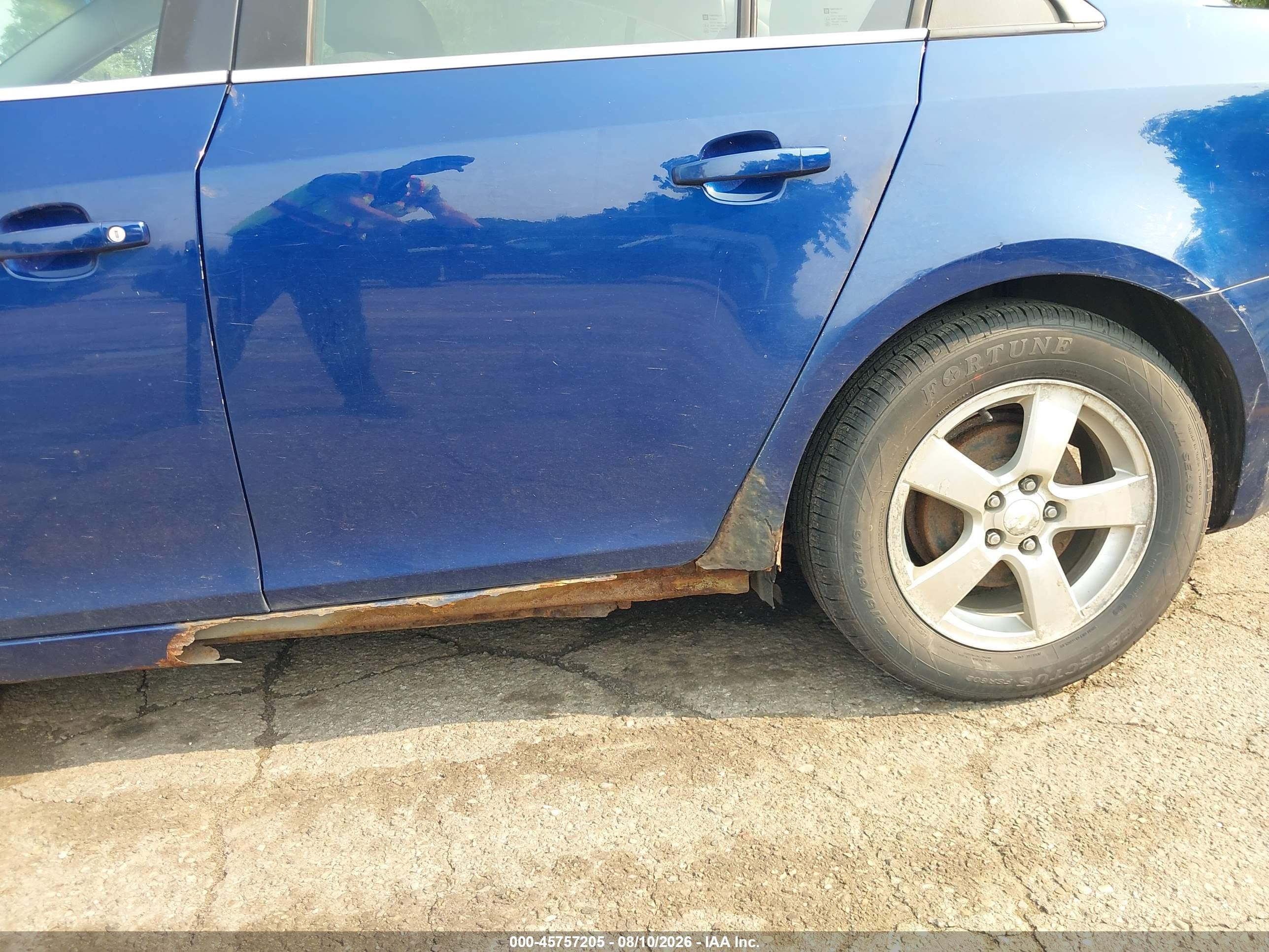 2012 Chevrolet Cruze Lt Blue vin: 1G1PE5SC7C7249324