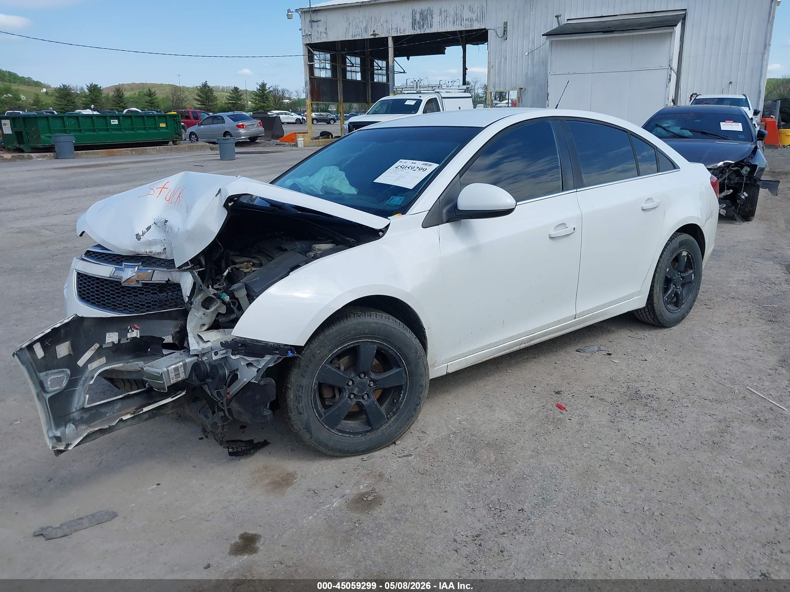 2012 Chevrolet Cruze Lt White vin: 1G1PE5SC7C7364733