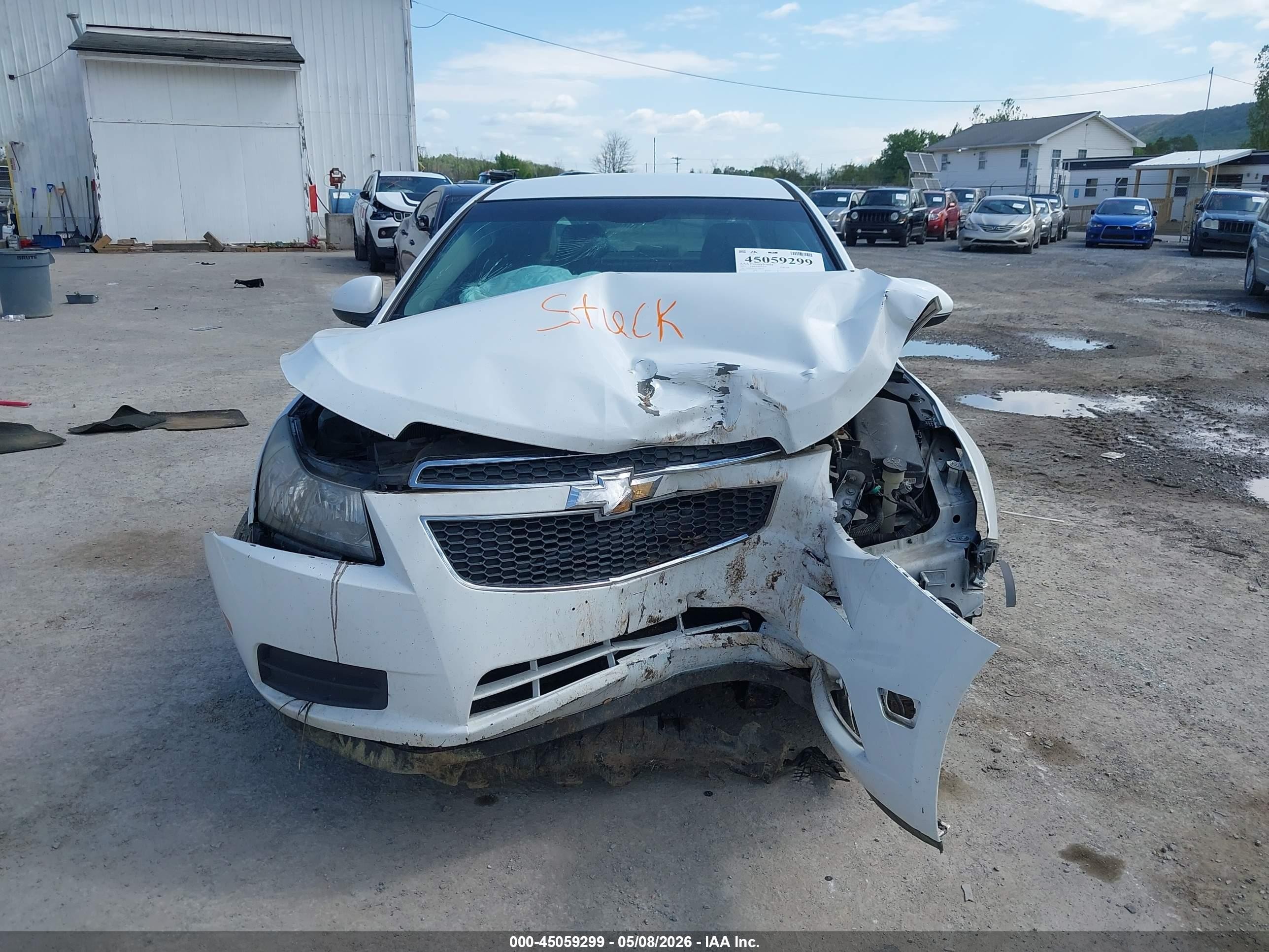 2012 Chevrolet Cruze Lt White vin: 1G1PE5SC7C7364733