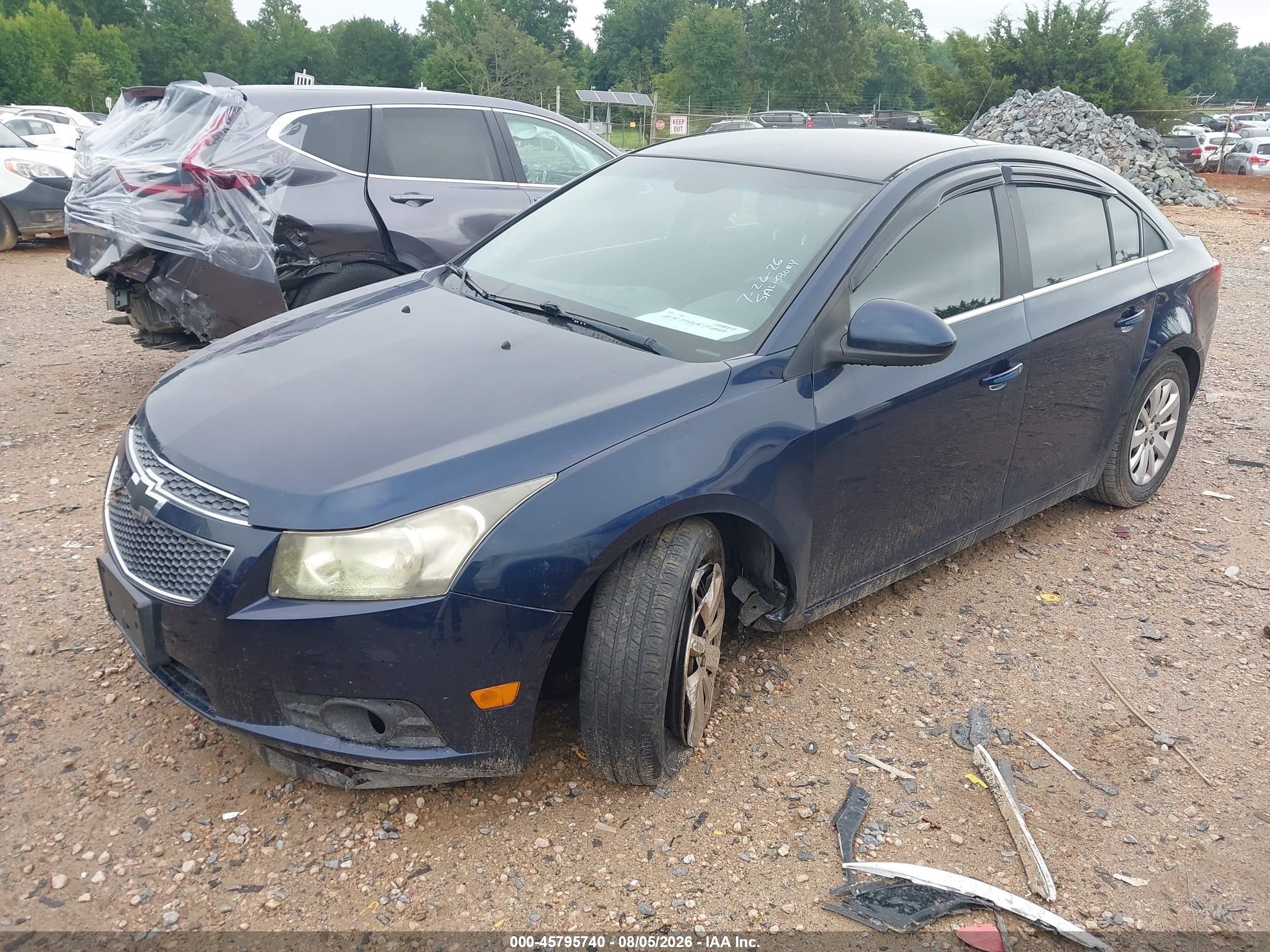 2011 Chevrolet Cruze 1lt Blue vin: 1G1PF5S90B7112418