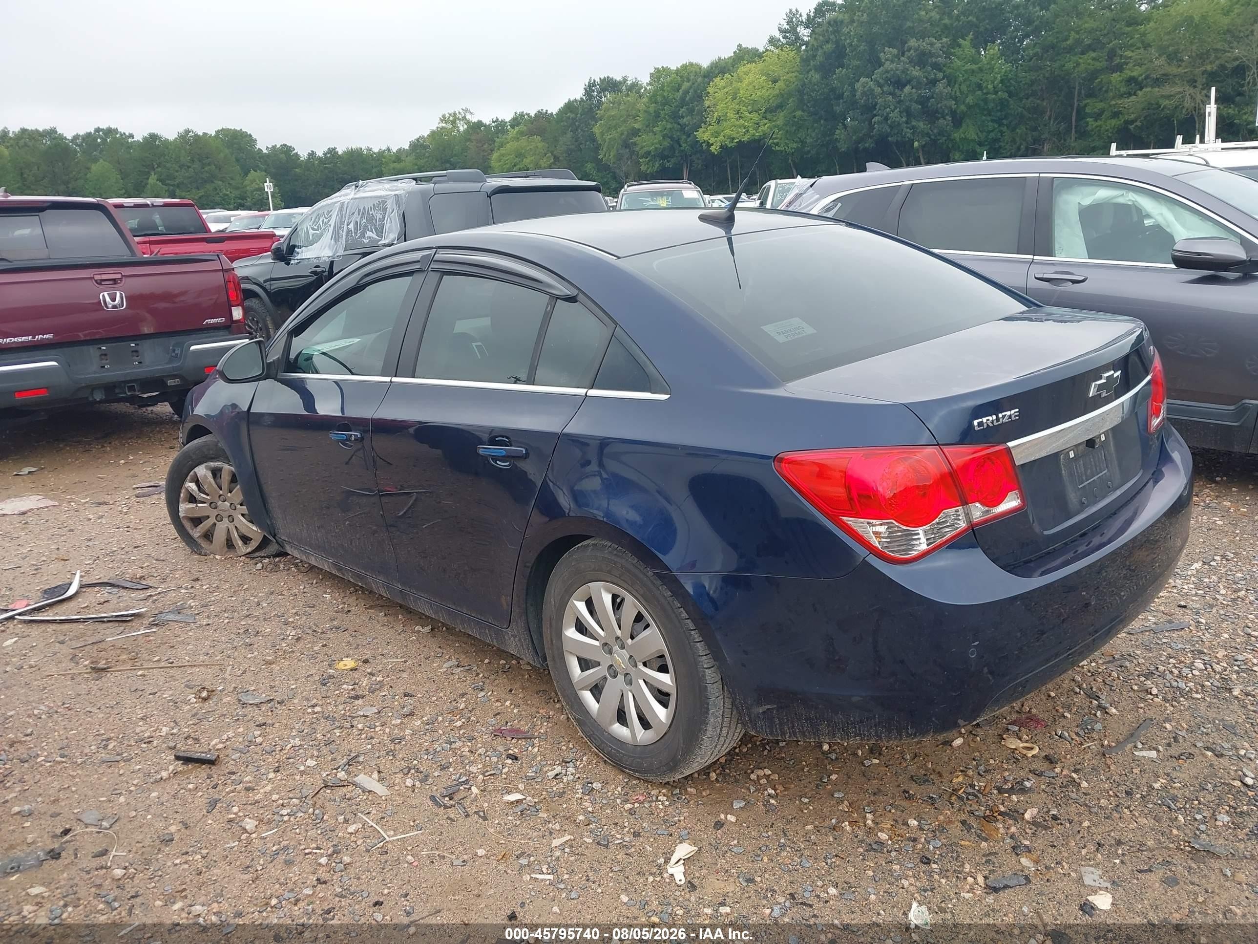 2011 Chevrolet Cruze 1lt Blue vin: 1G1PF5S90B7112418