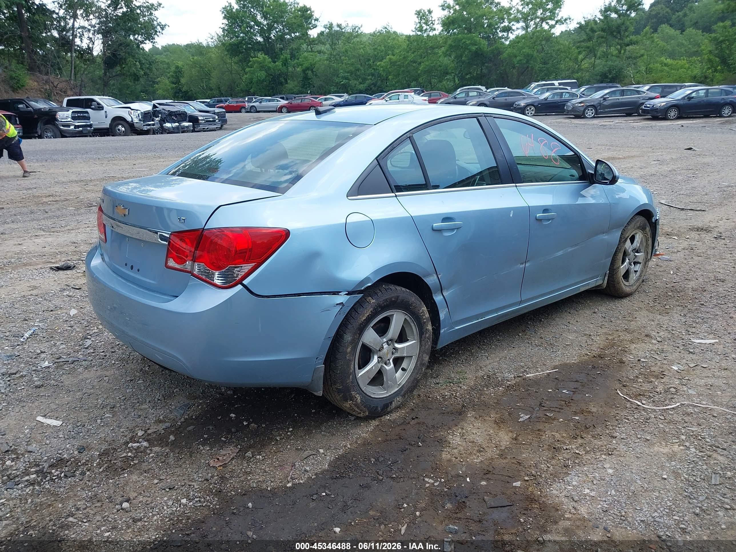 2011 Chevrolet Cruze 1lt Blue vin: 1G1PF5S90B7137531
