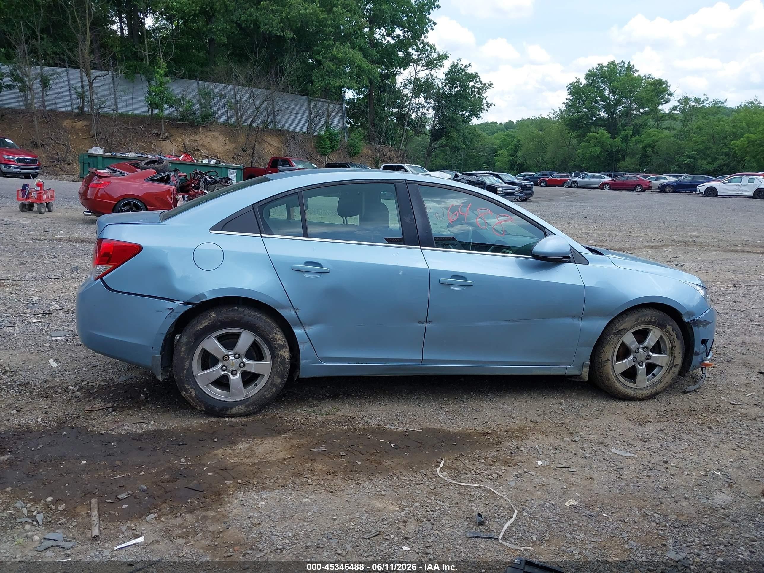 2011 Chevrolet Cruze 1lt Blue vin: 1G1PF5S90B7137531