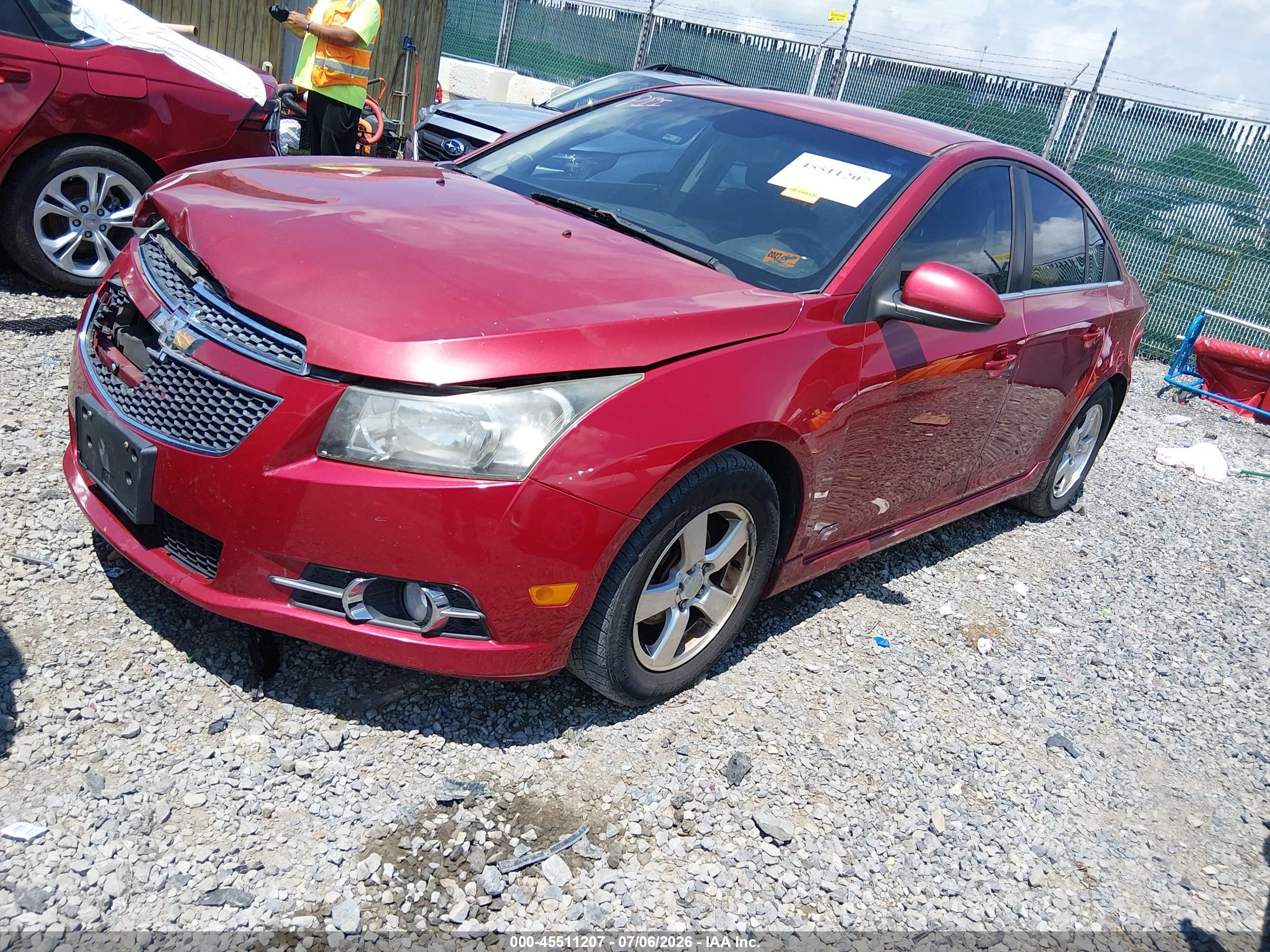 2011 Chevrolet Cruze 1lt Red vin: 1G1PF5S90B7159738