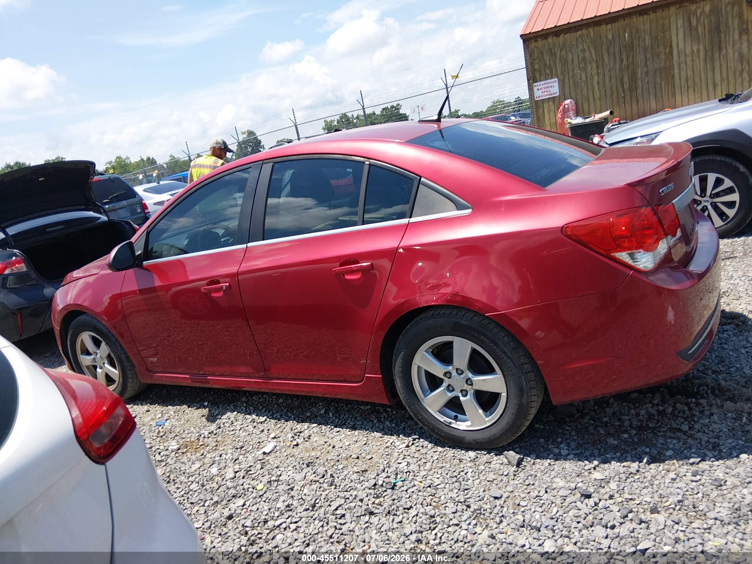 2011 Chevrolet Cruze 1lt Red vin: 1G1PF5S90B7159738