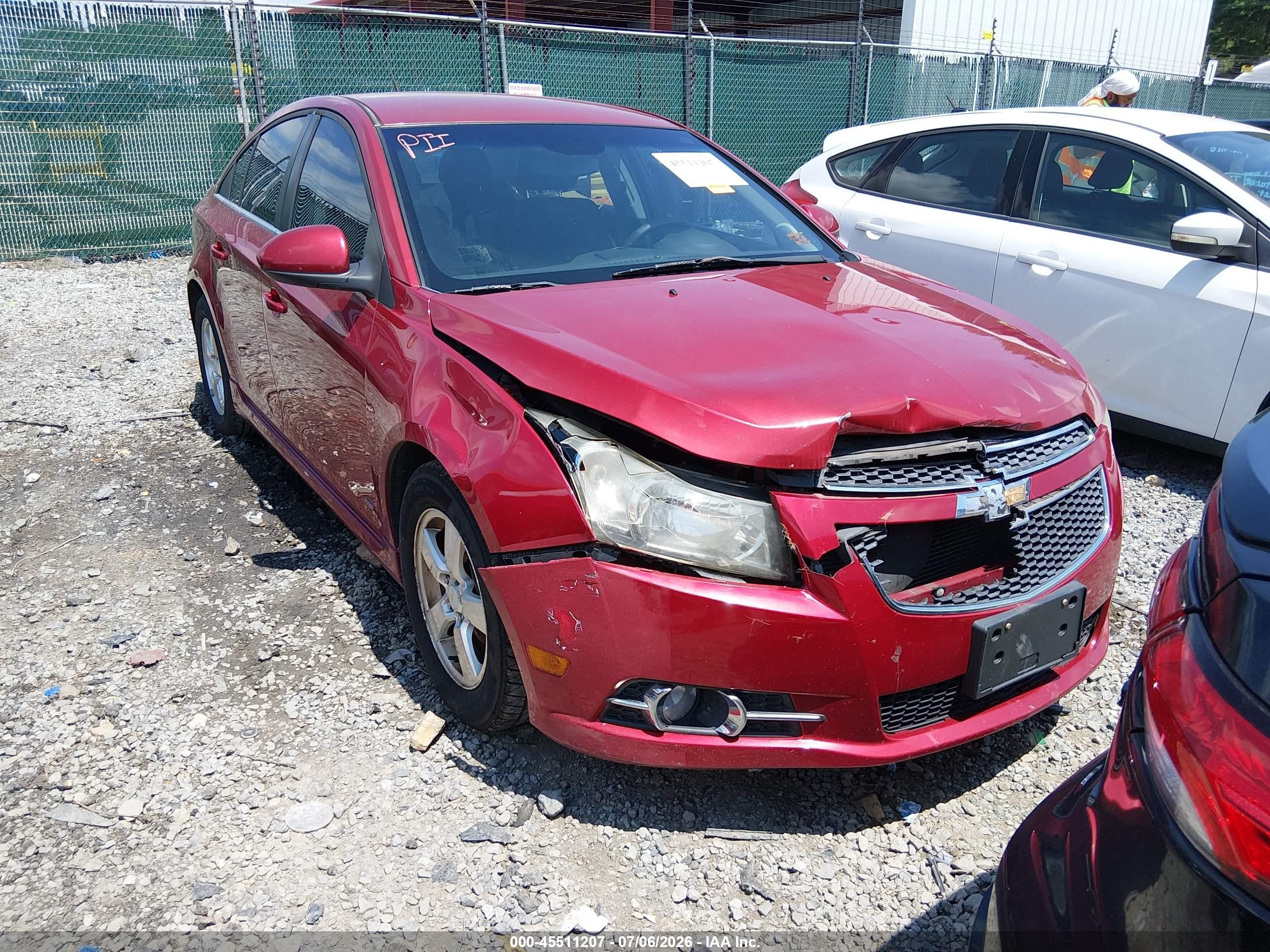 2011 Chevrolet Cruze 1lt Red vin: 1G1PF5S90B7159738